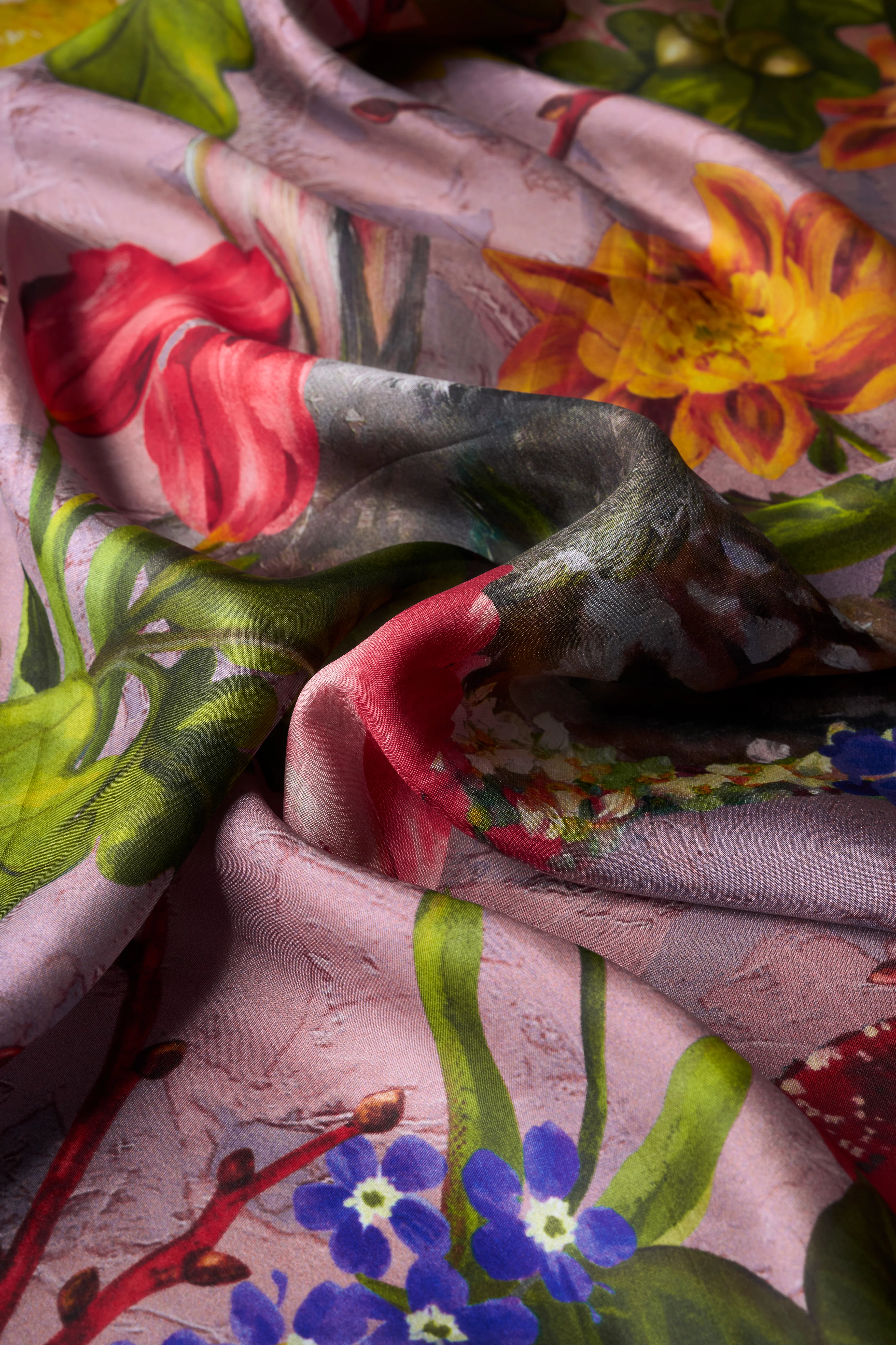 100% Silk Whimsical Woodland Scarf - Image 4