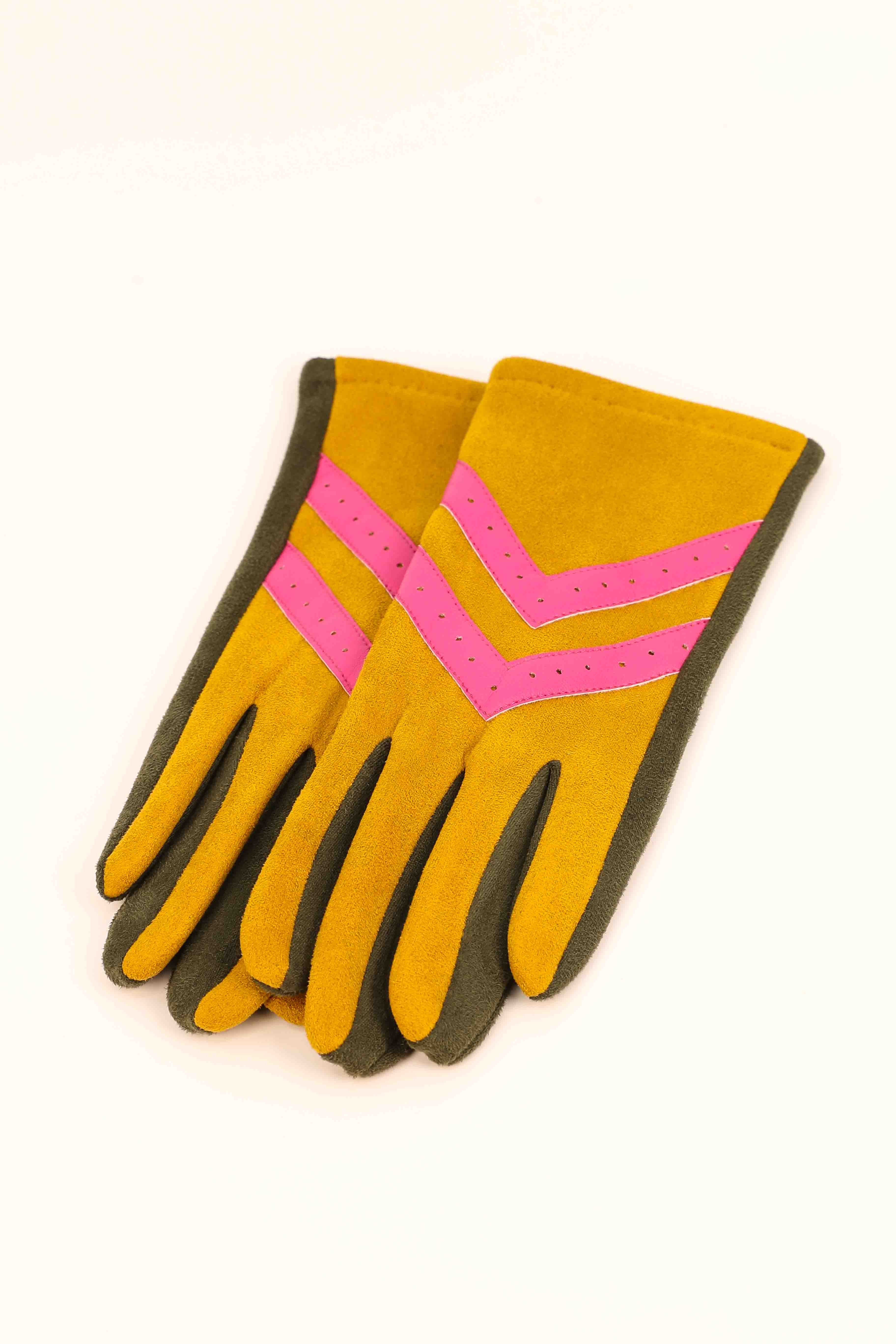 Ashley Gloves - Mustard & Olive