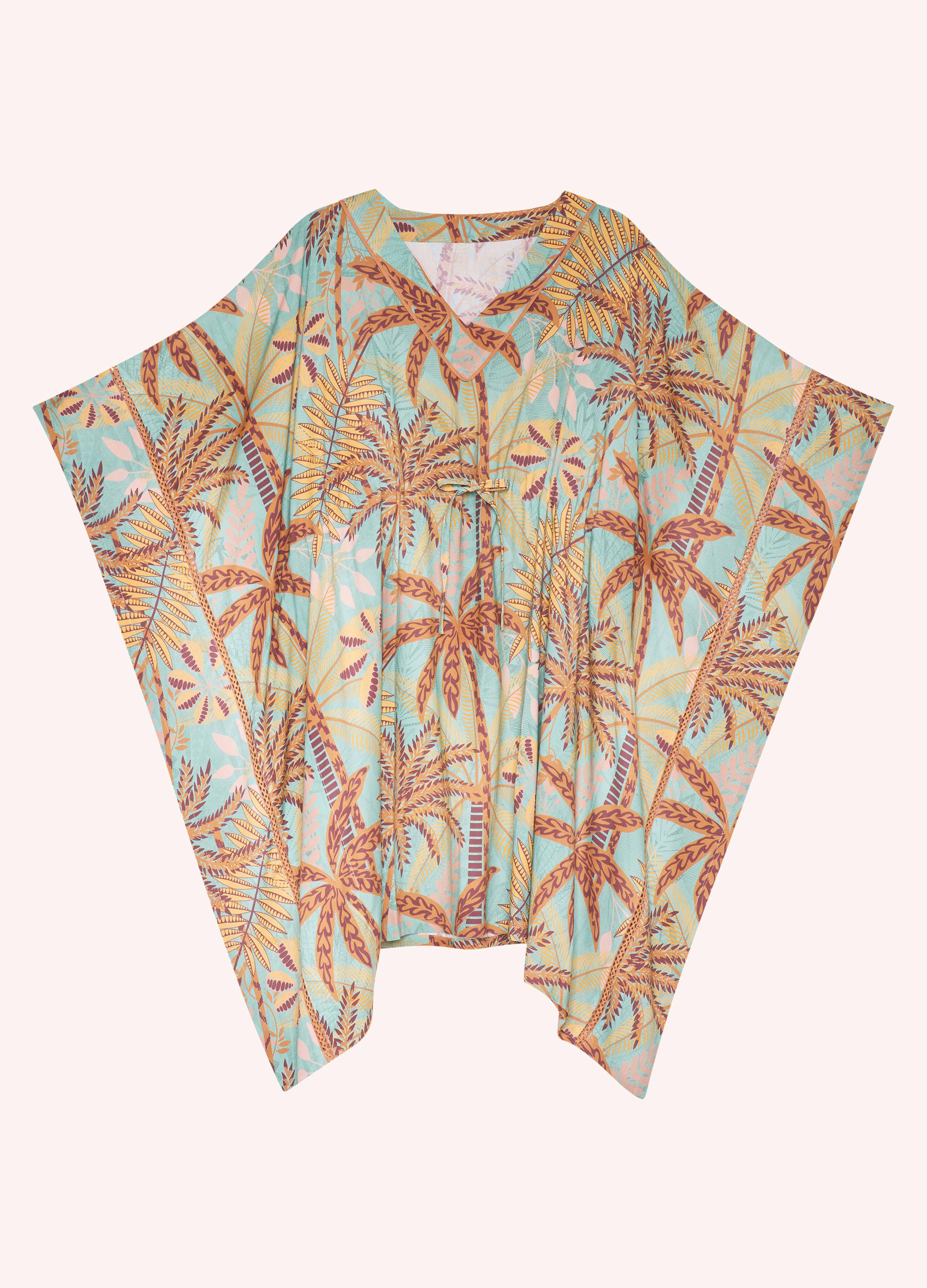 Beach Cover Up - Patterned Palms - Image 4