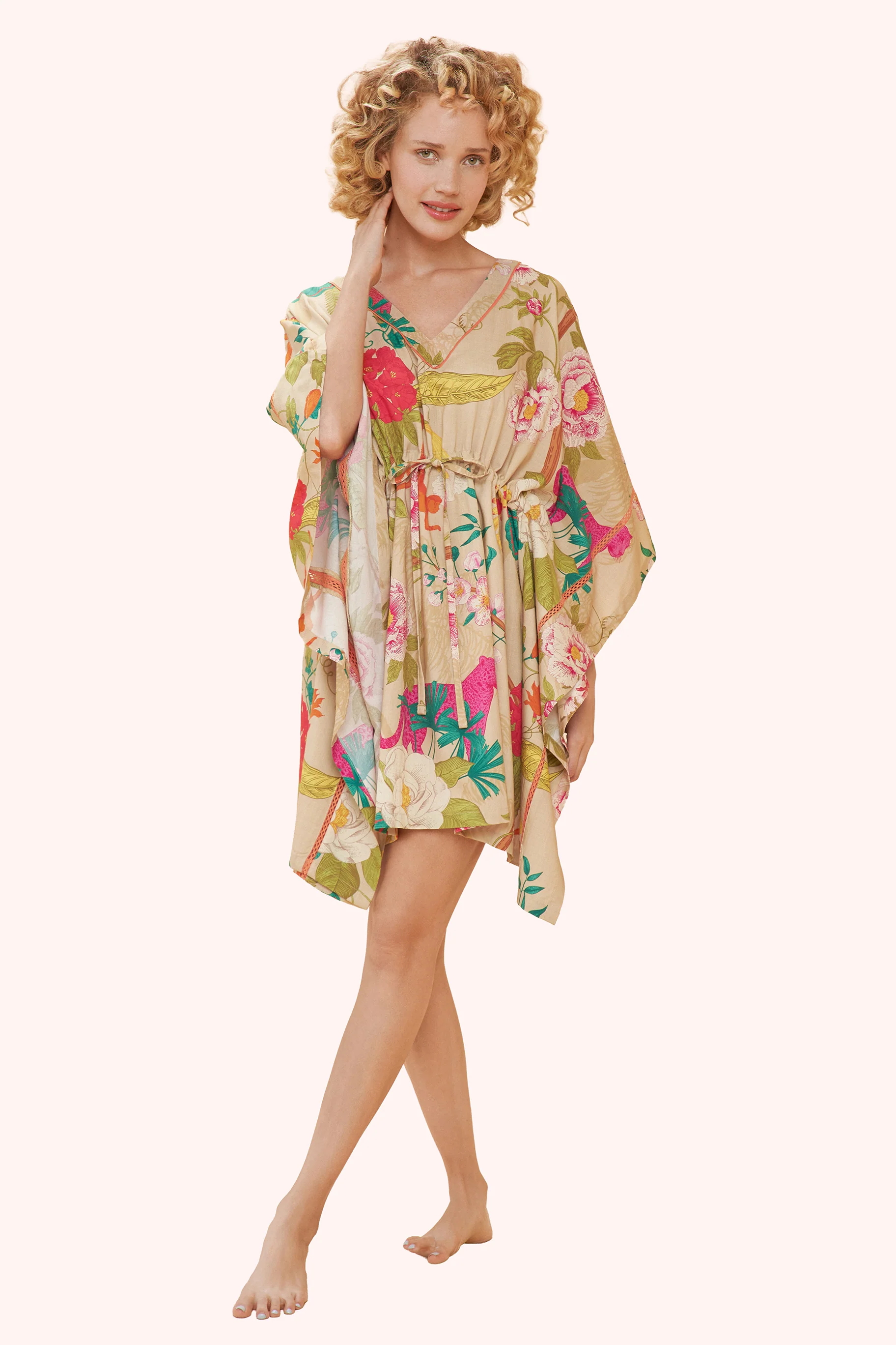 Beach Cover Up - Tropical Flora & Fauna, Coconut - Image 2