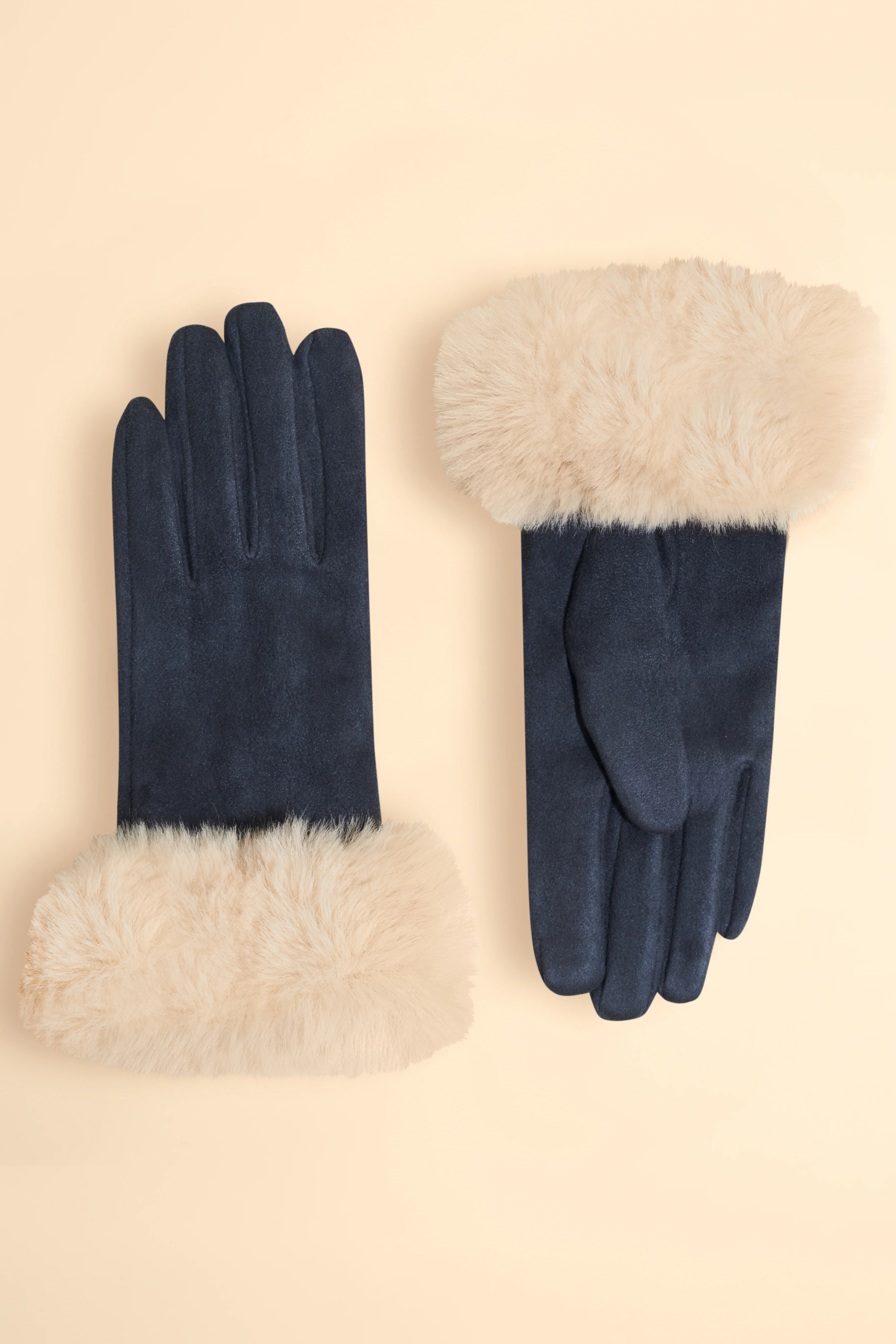 Bettina Gloves - Navy & Cream - Image 2