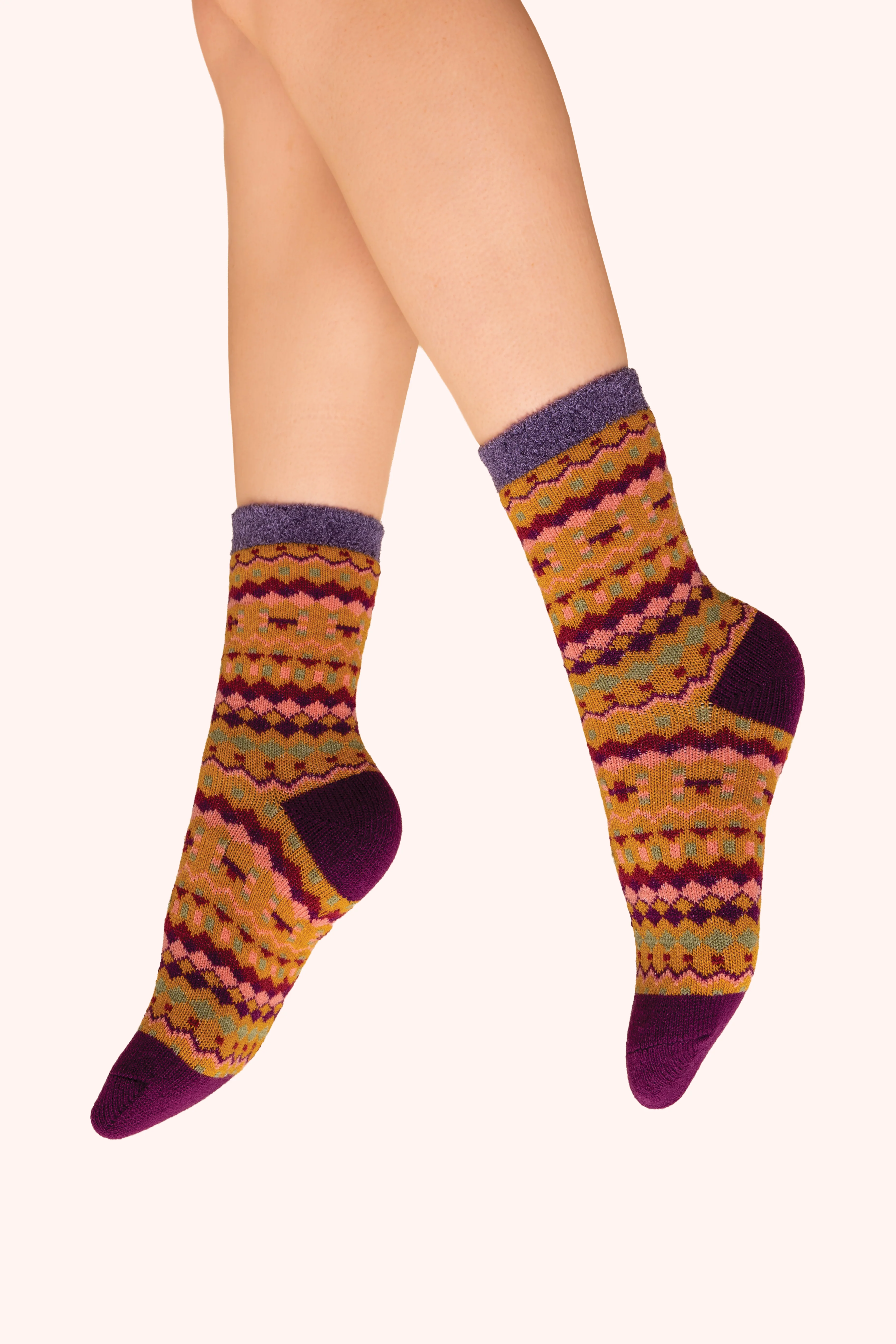 Cosy Socks - Multi Stripe Mustard