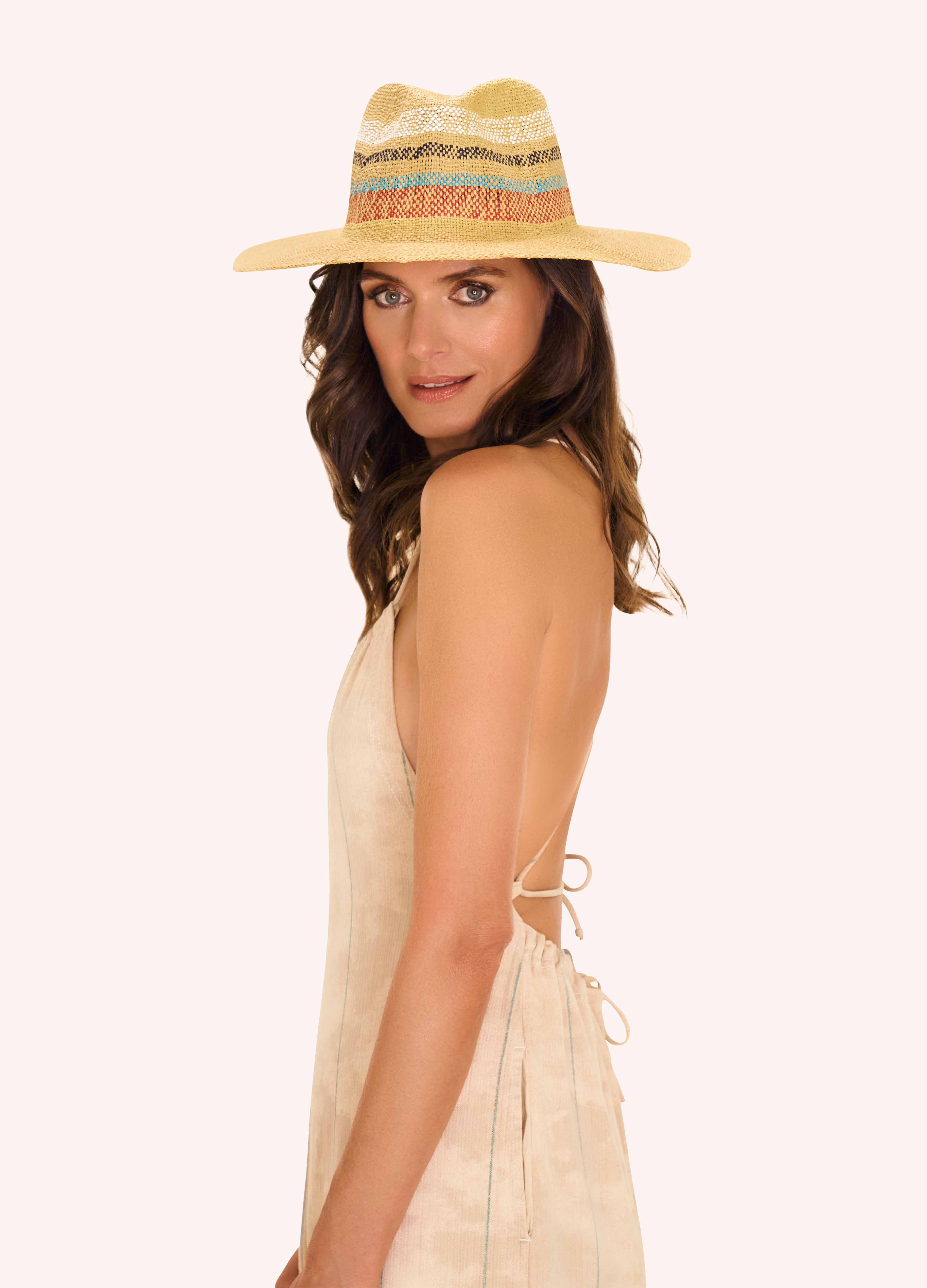 Daphne Hat - Natural with Stripe - Image 3