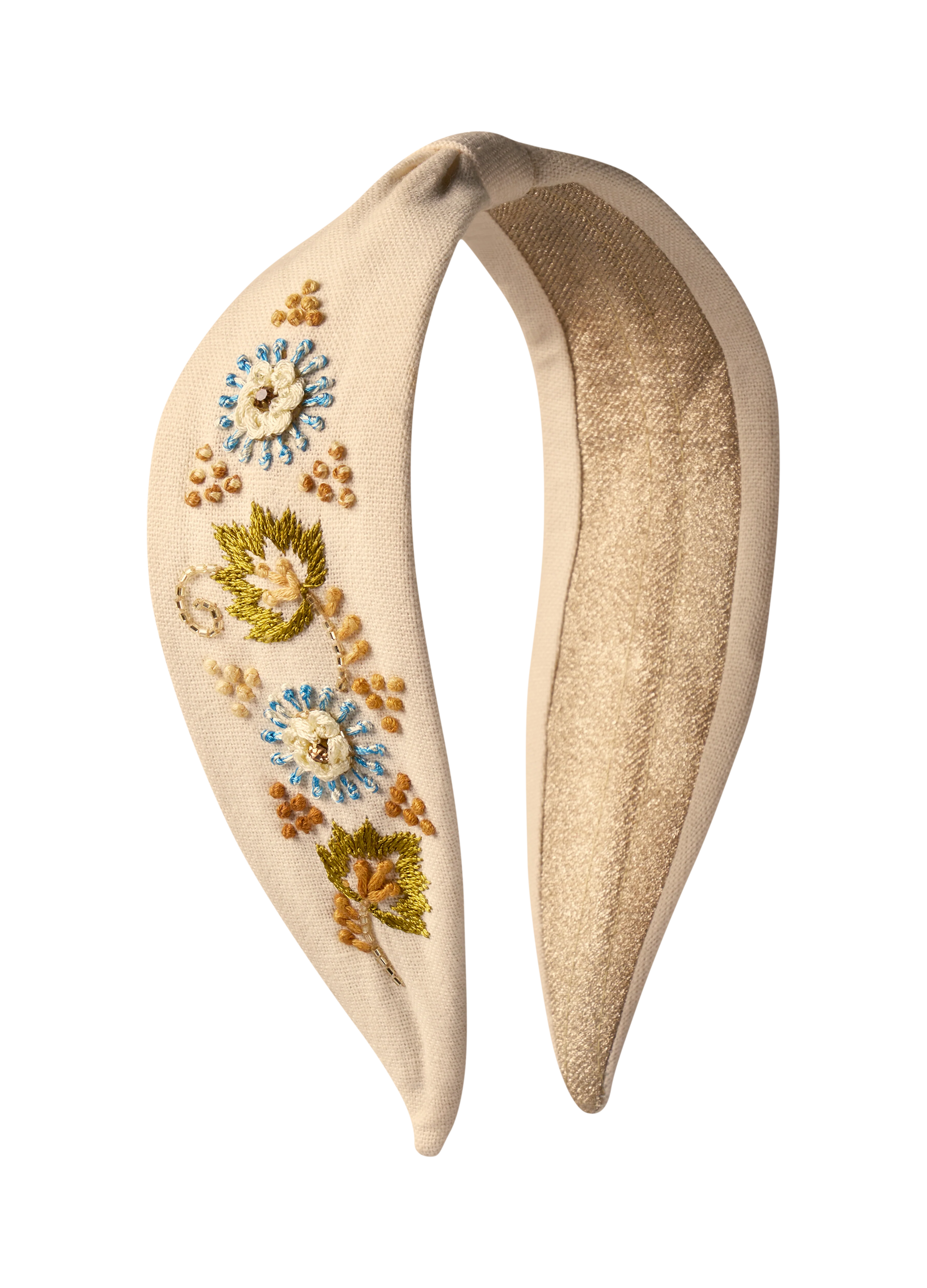 Embroidered Headband - Perfect Posie - Coconut