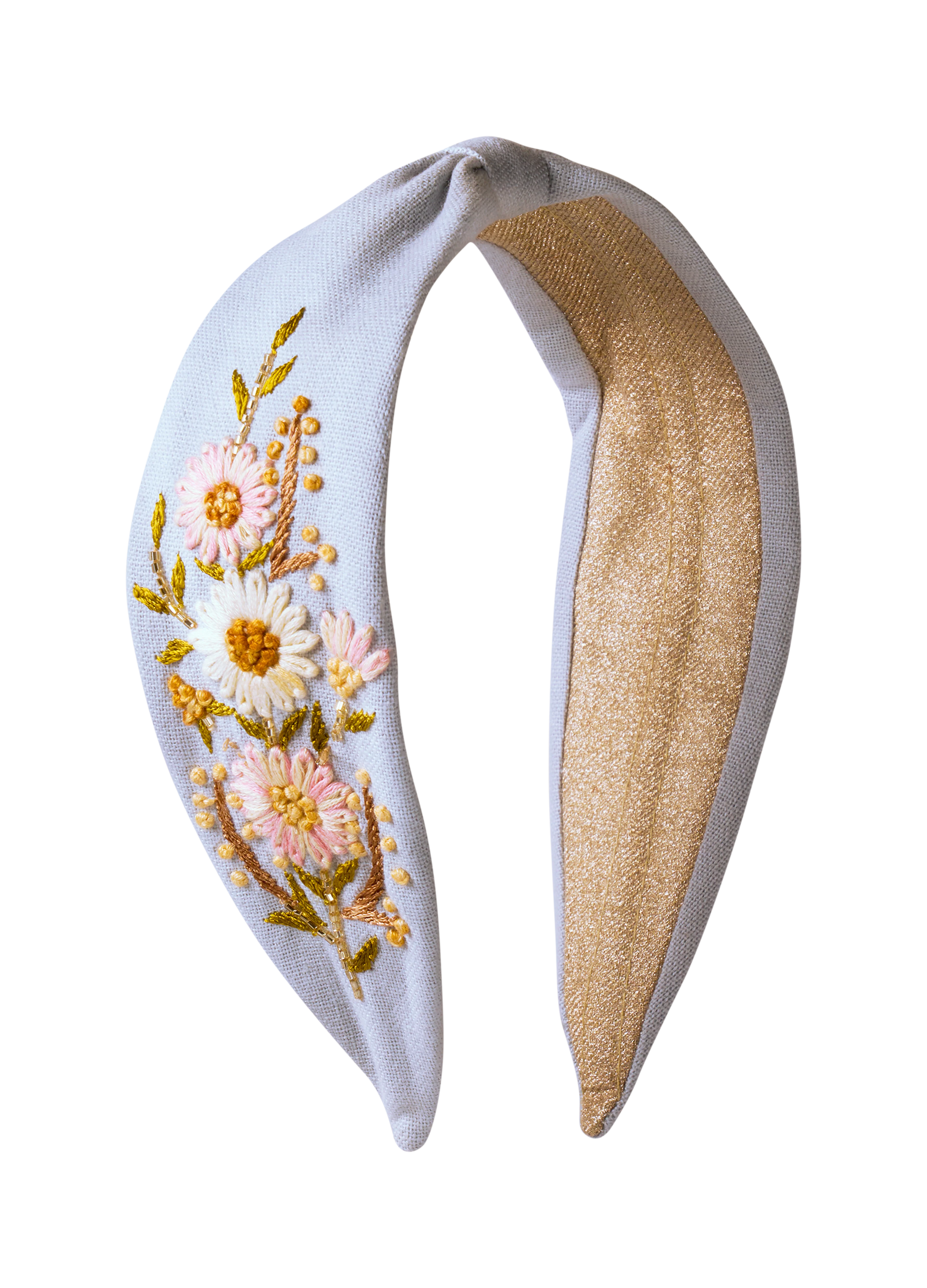 Embroidered Headband - Perfect Posie - Powder Blue