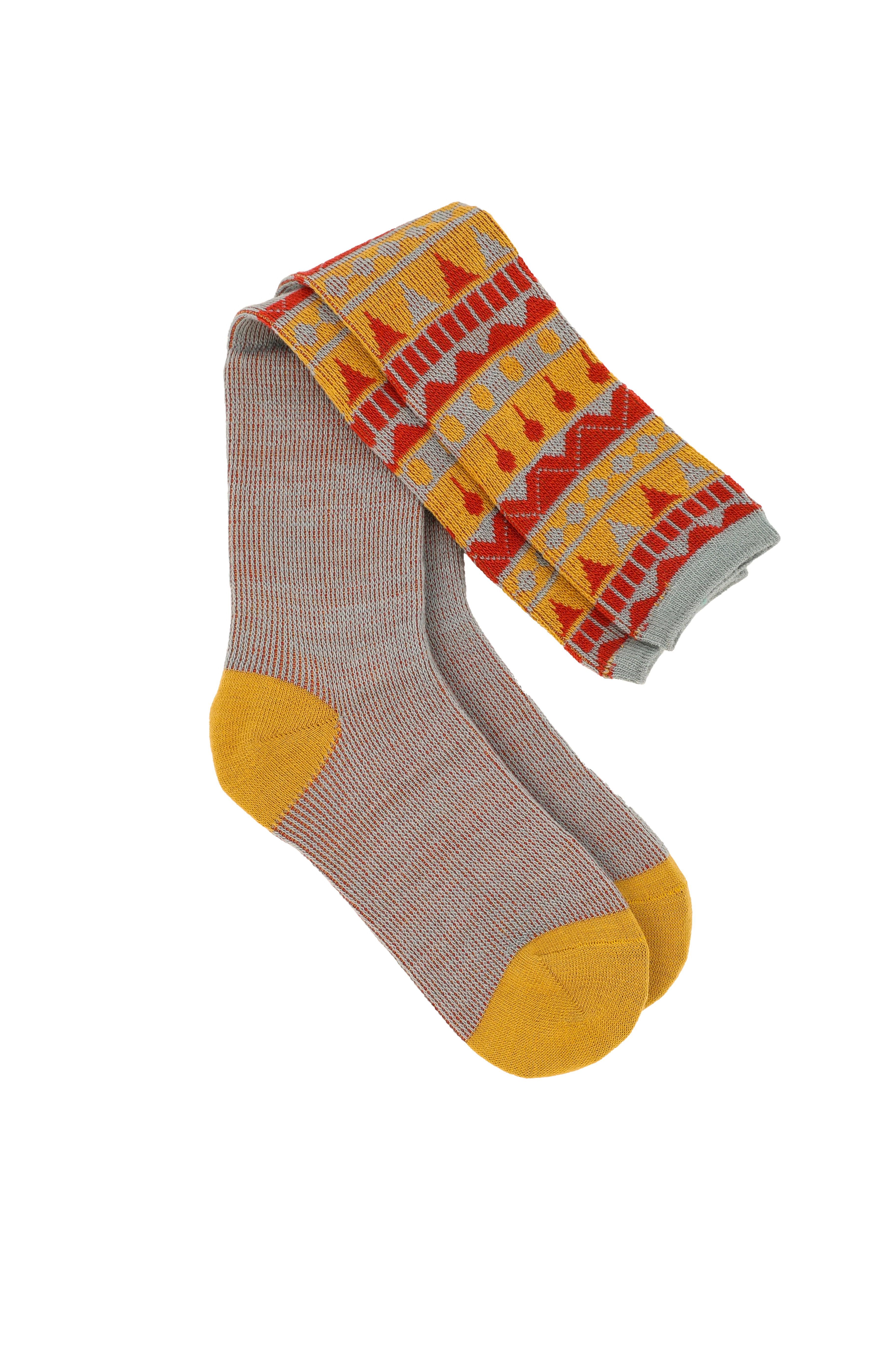 Fair Isle Triangle Boot Socks - Ice