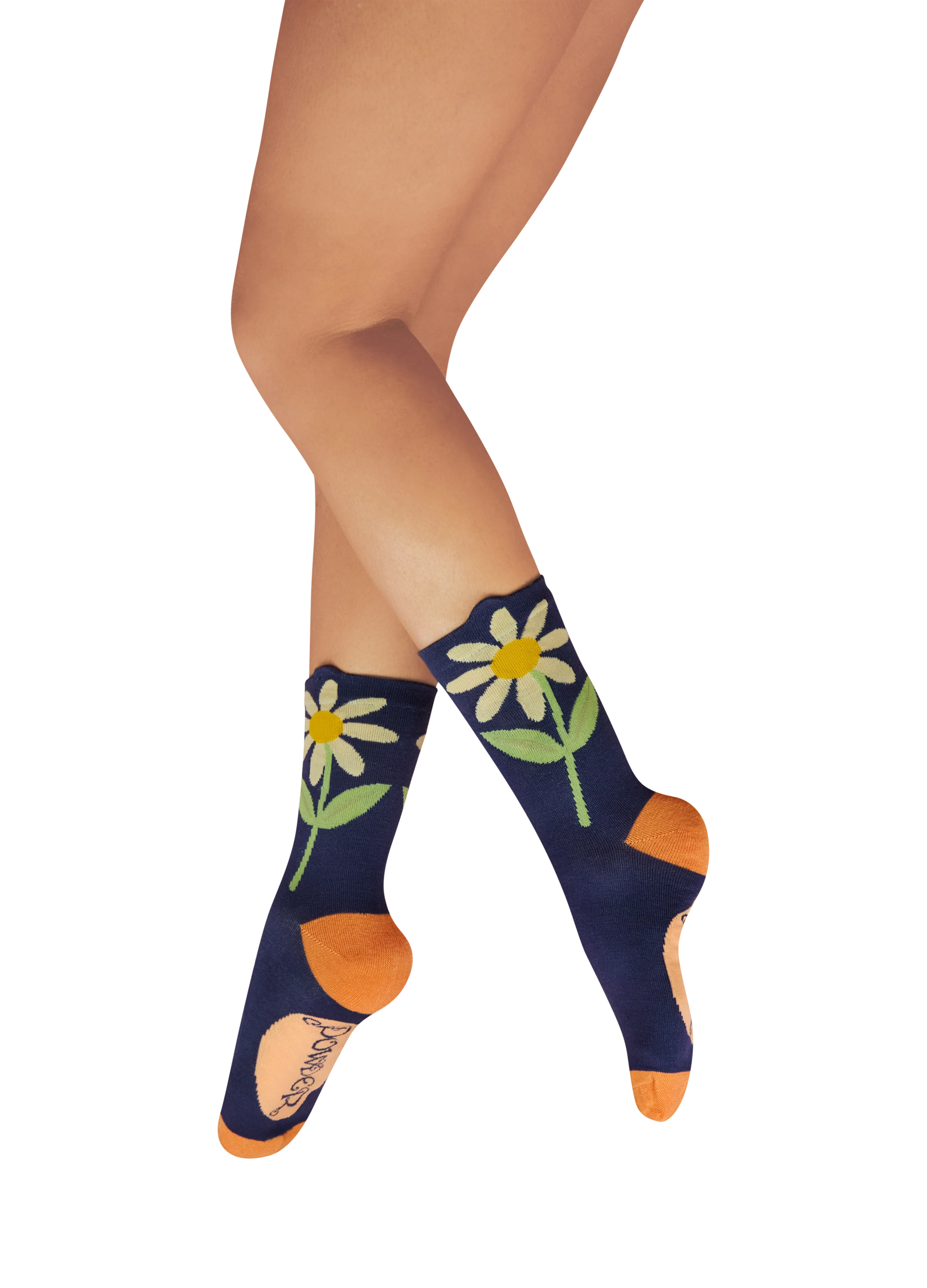 Flower Top Ankle Socks - Daisy Navy