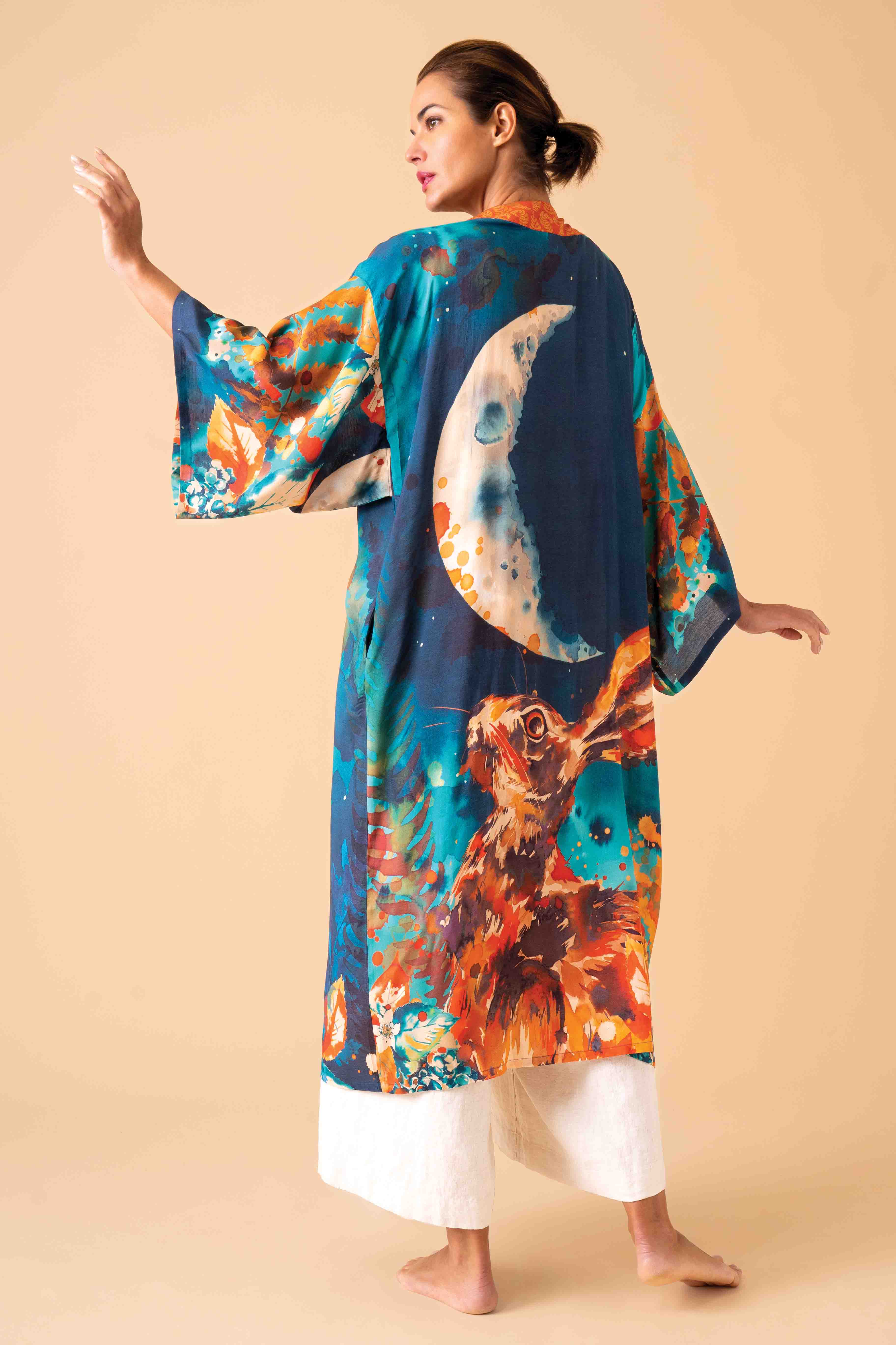 Hare at Midnight Kimono Gown