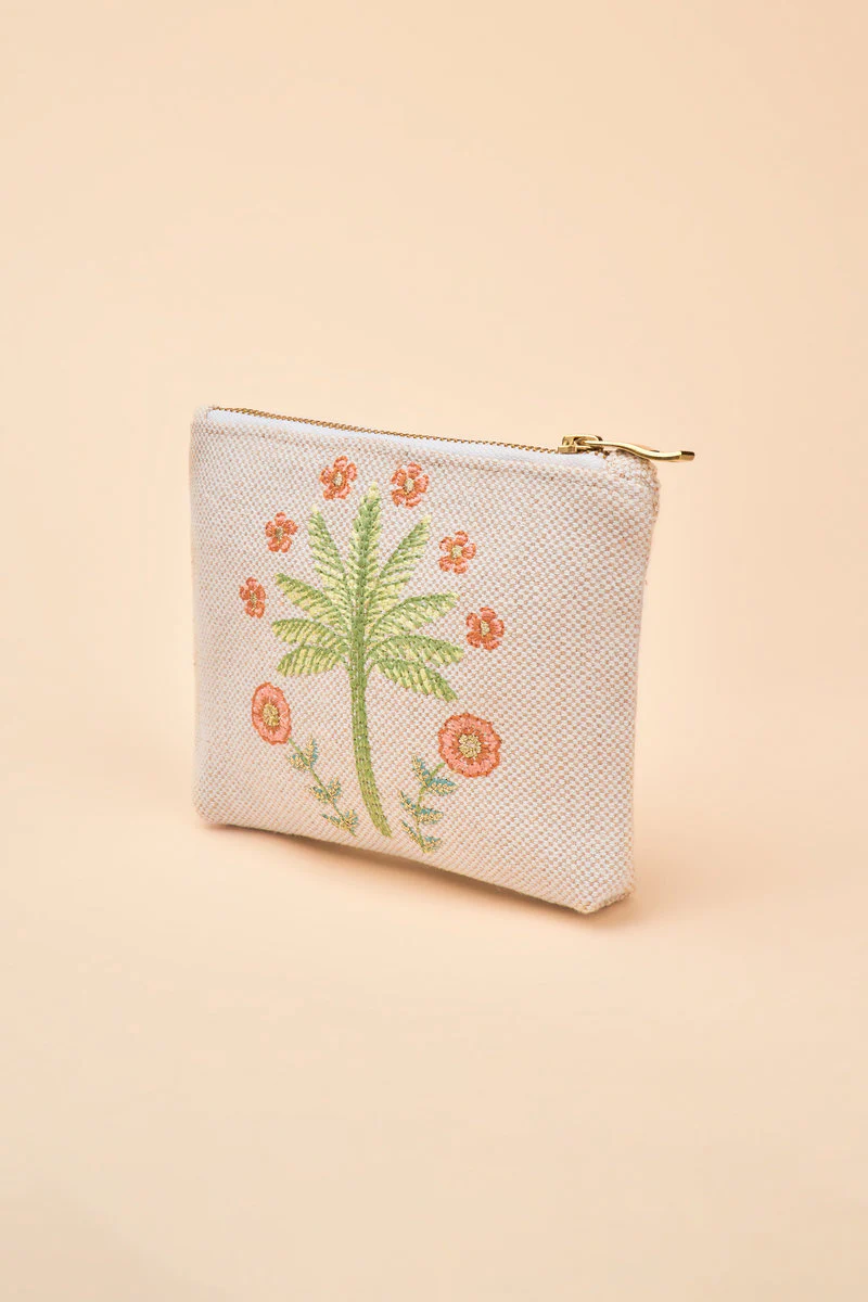 Jute Mini Zip Pouch - Image 2