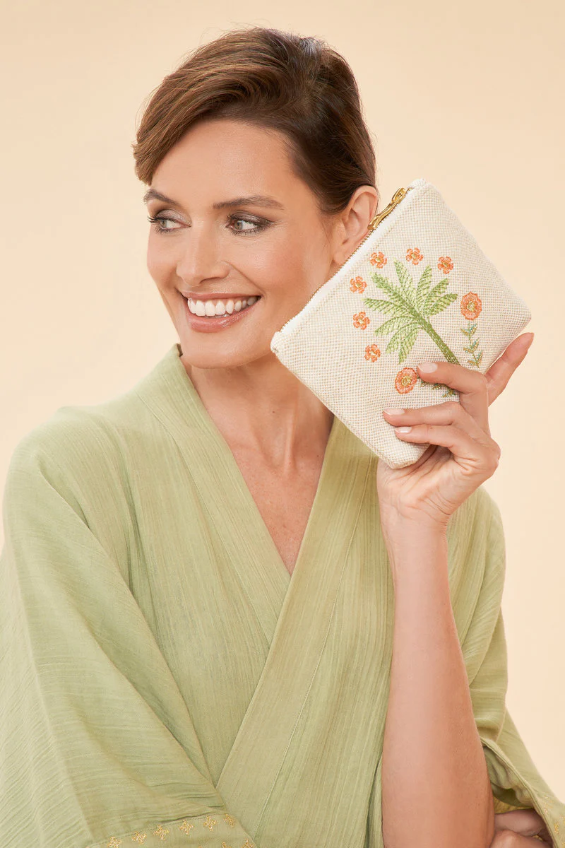 Jute Mini Zip Pouch - Image 3