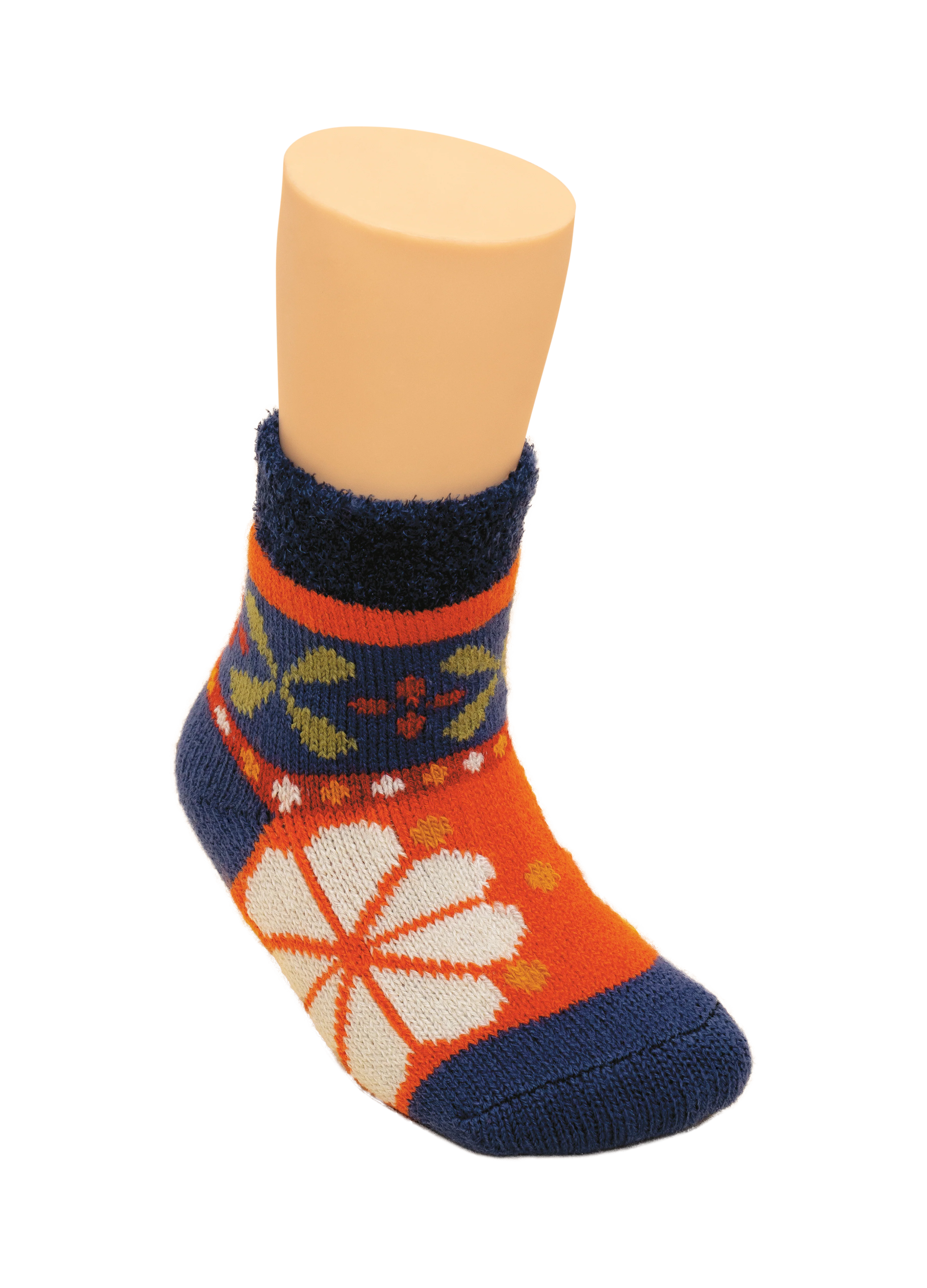 Kids Fair Isle Cosy Socks - Tangerine
