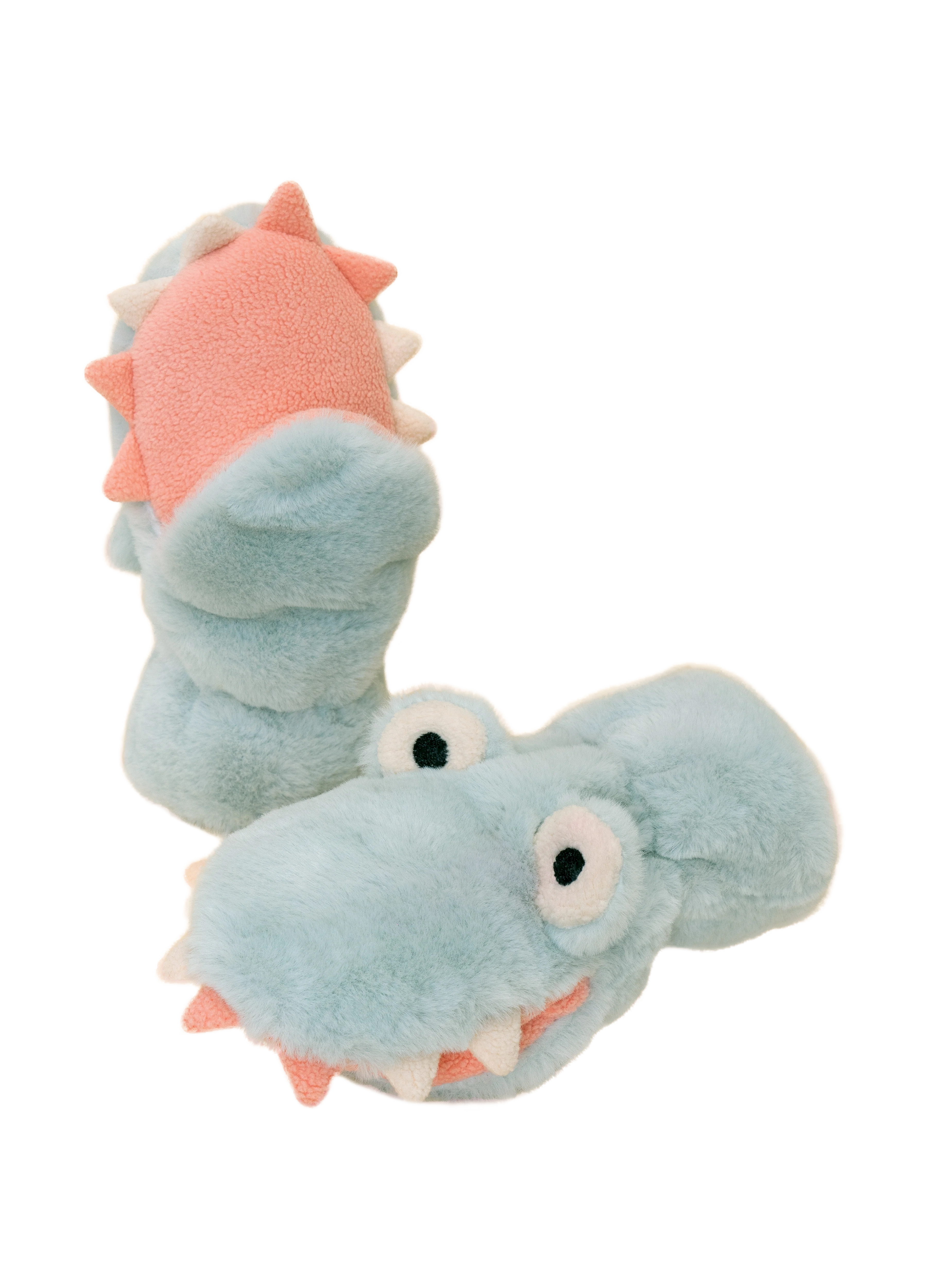 Kids Goofy Monster Fluffy Mittens - Pale Blue