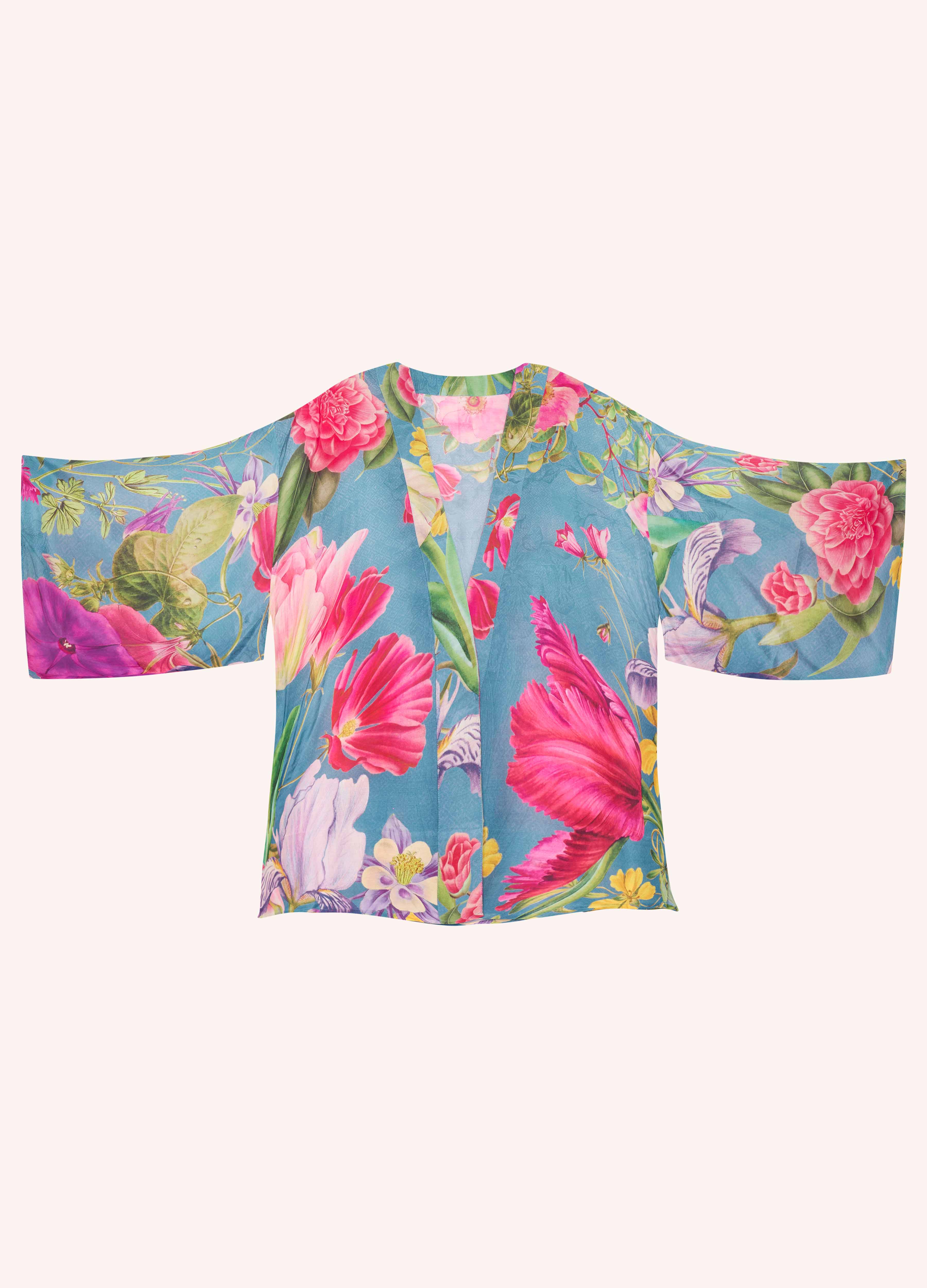Kimono Jacket - Floral Study - Denim - Image 3