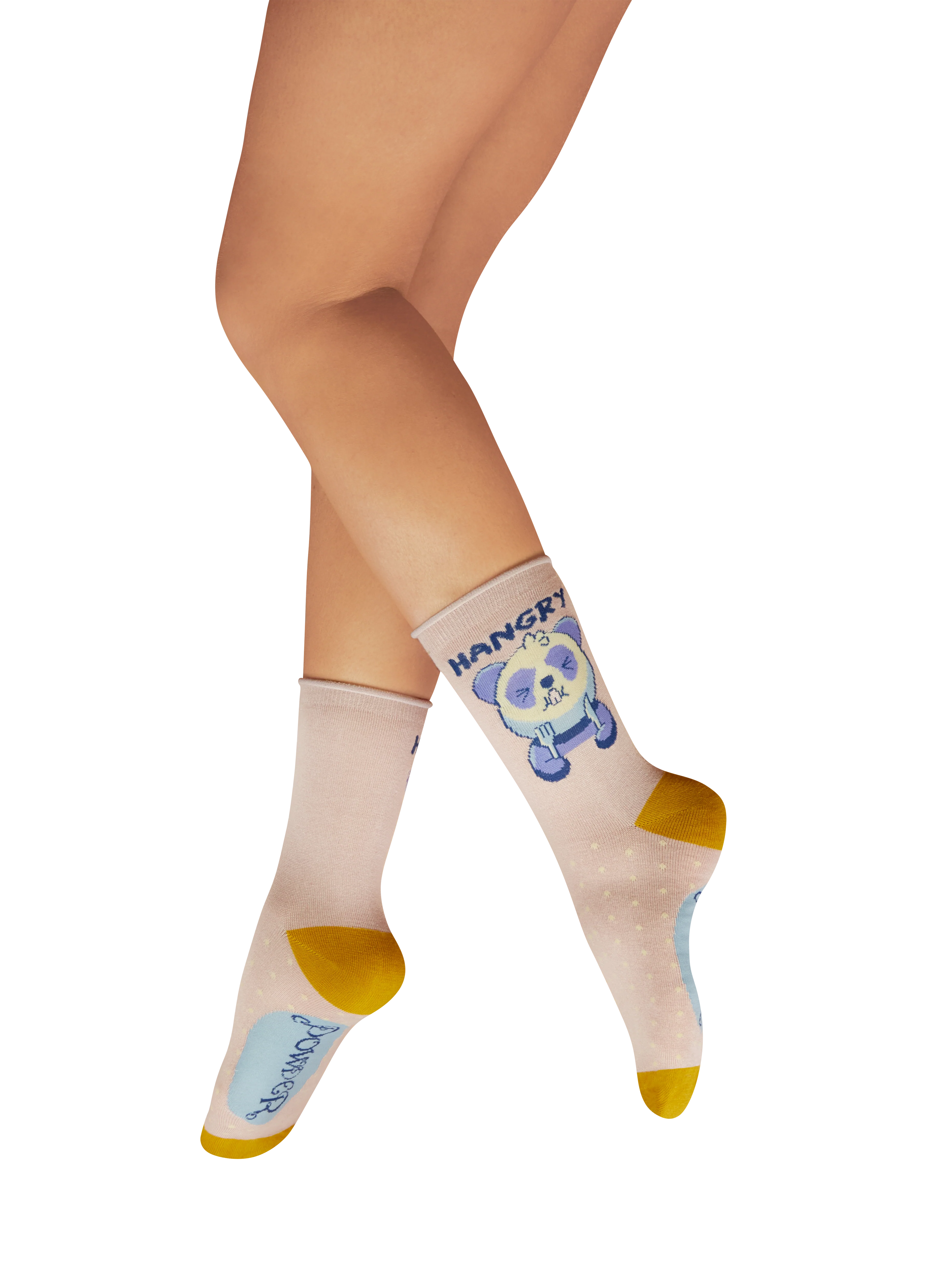 Ladies' Ankle Socks - Hangry Panda - Petal