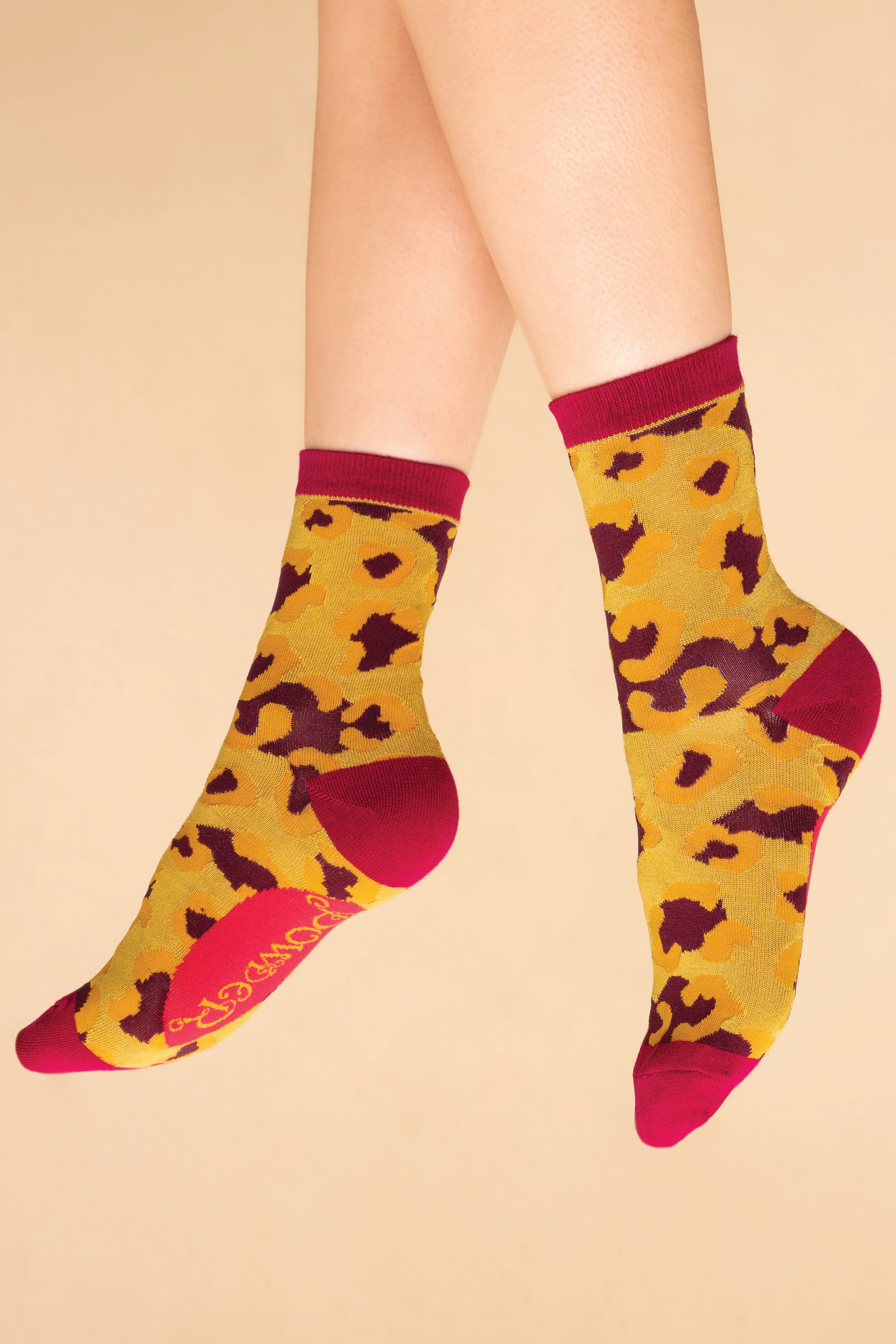 Ladies Ankle Socks - Leopard Print