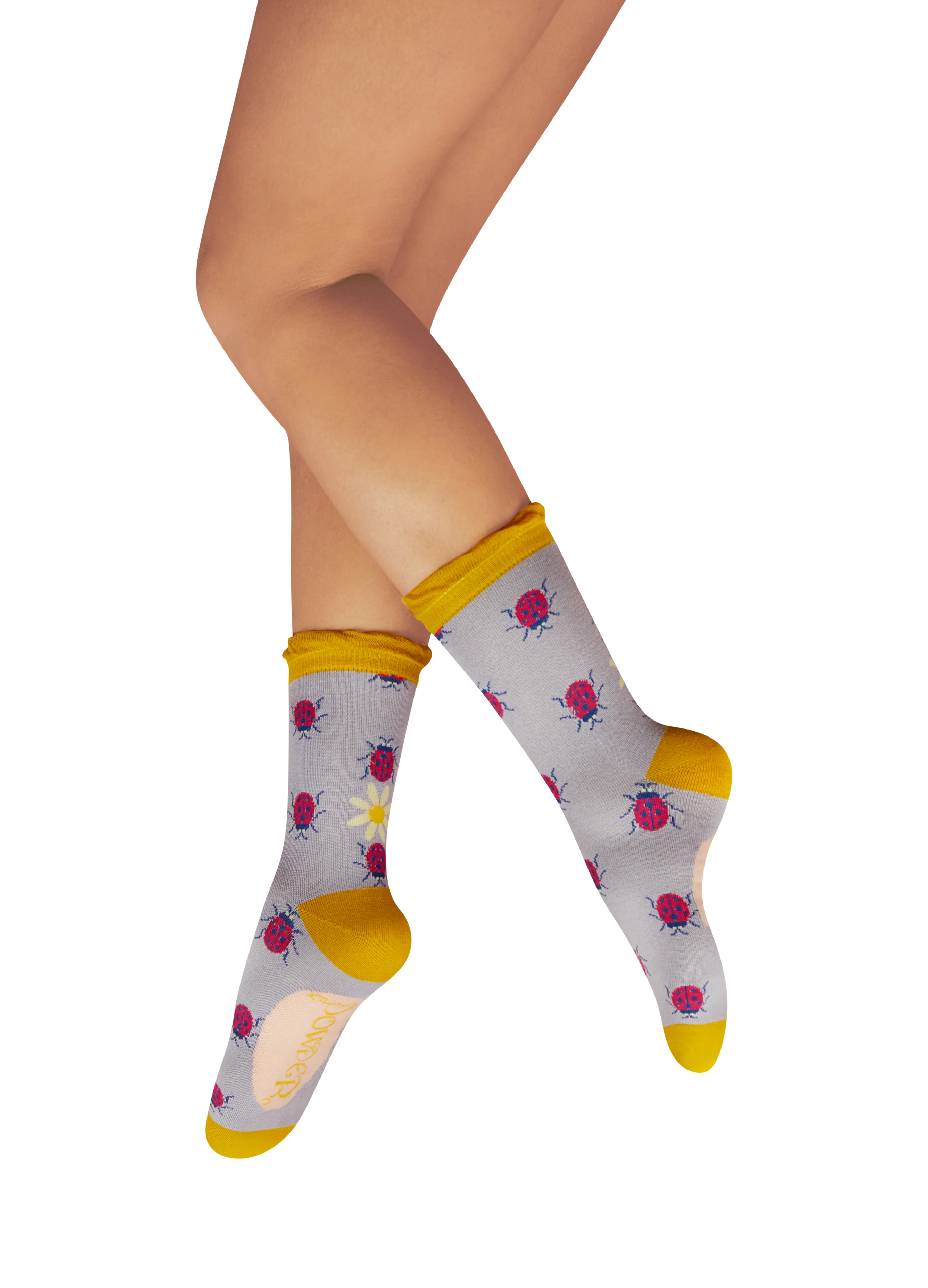 Ladies' Ankle Socks - Lovely Ladybirds - Lilac