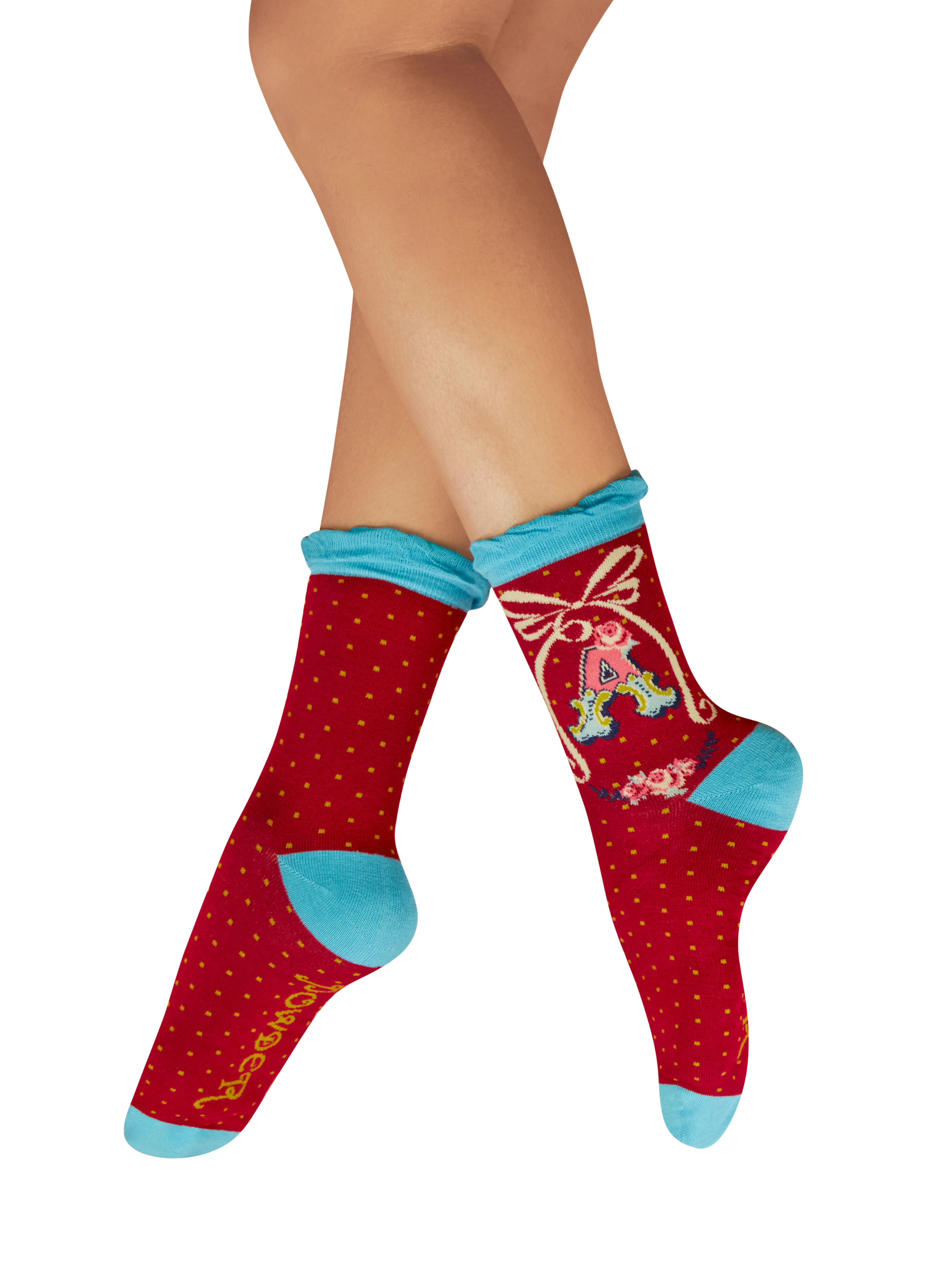 Letter A Ankle Socks