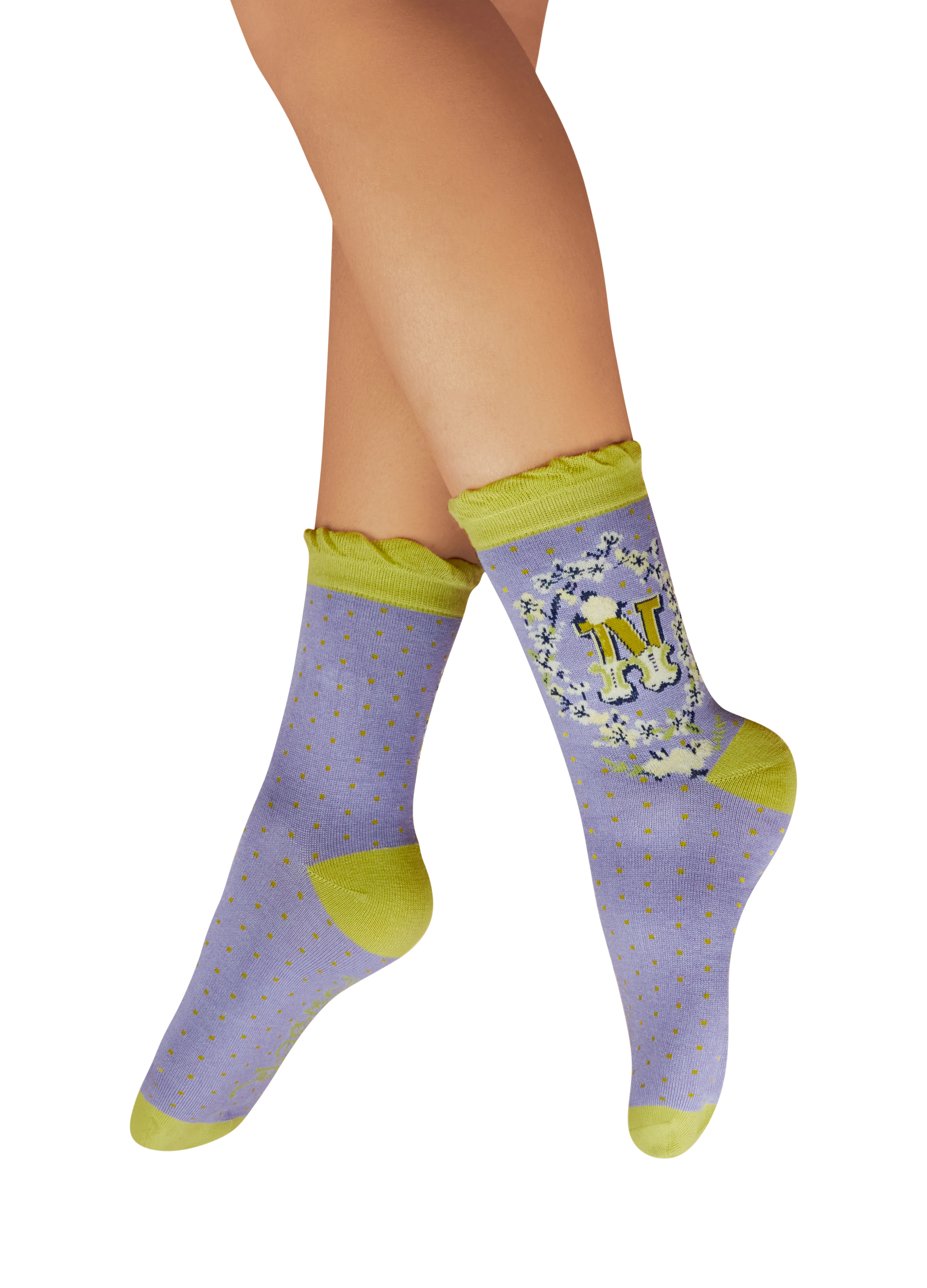 Letter N Ankle Socks