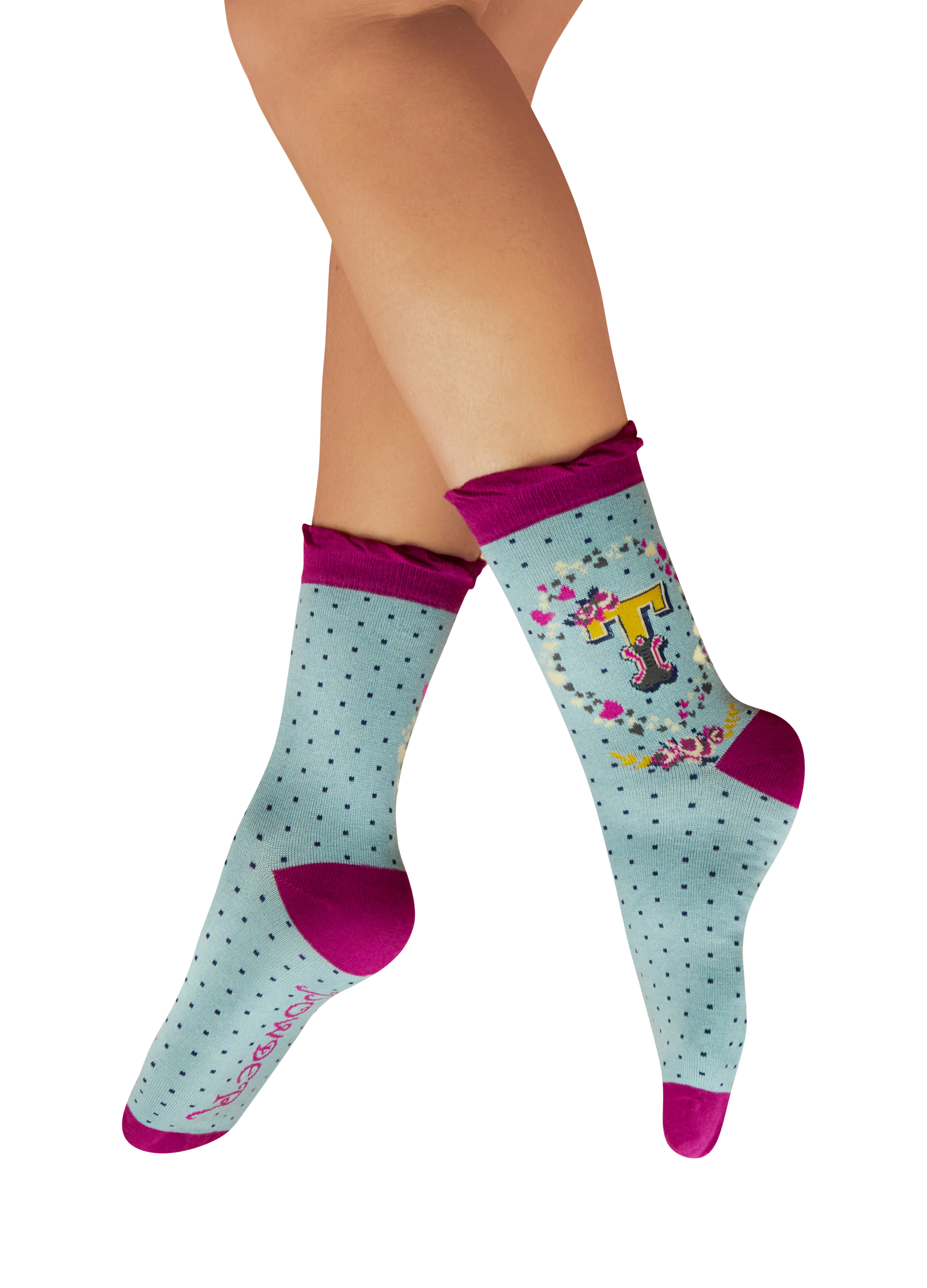Letter T Ankle Socks