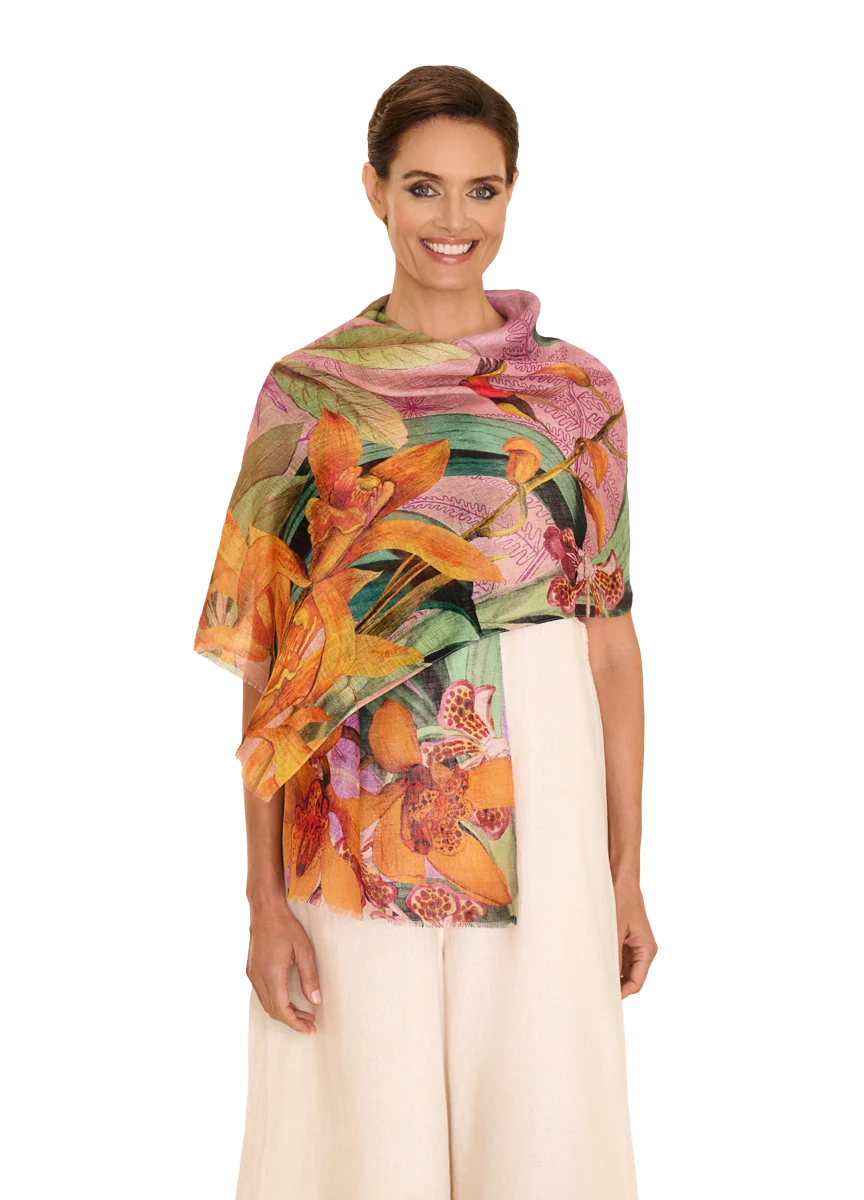 Linen/Cotton Scarf - Botany Bliss - Lavender