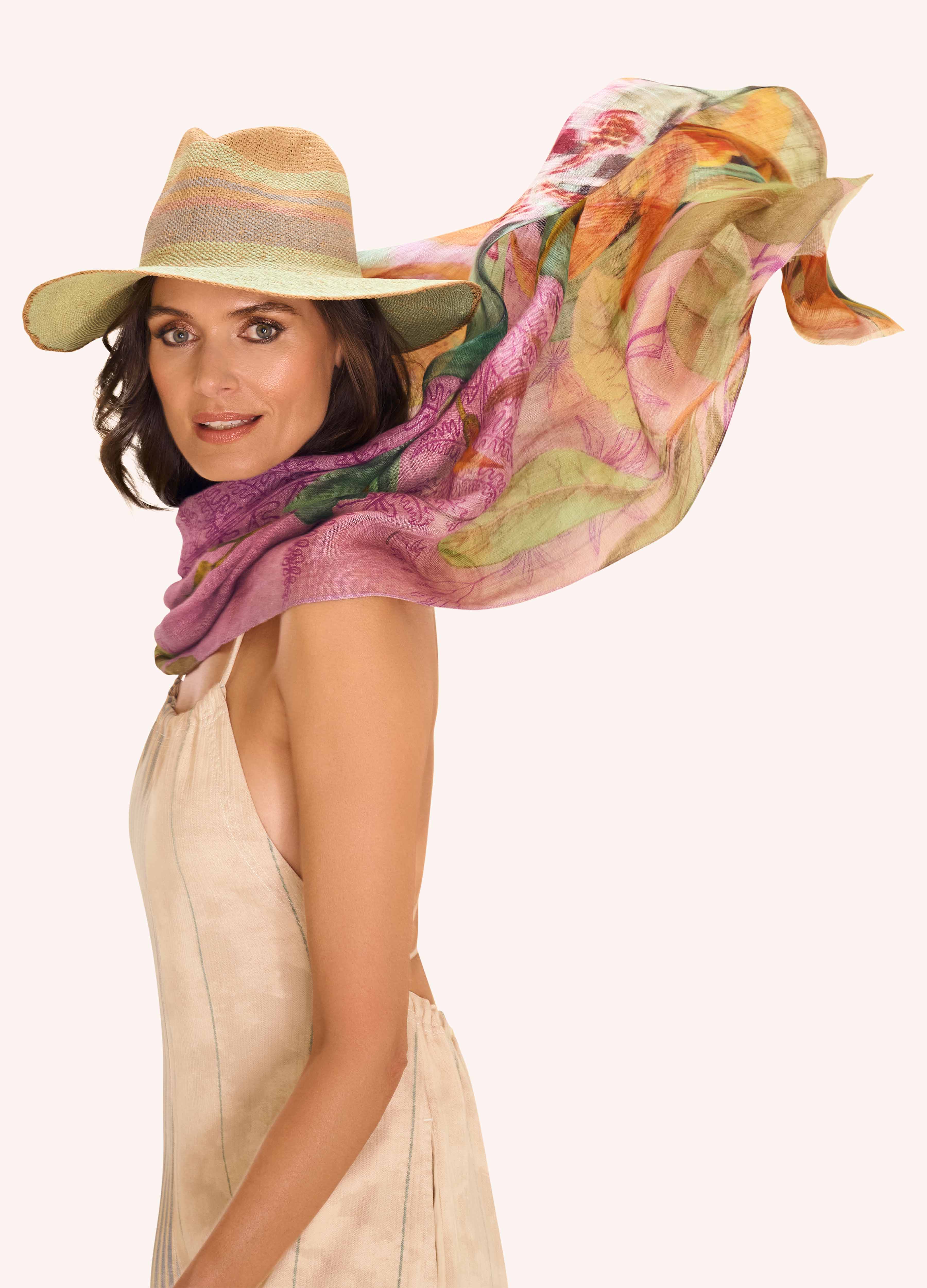 Linen/Cotton Scarf - Botany Bliss - Lavender - Image 2