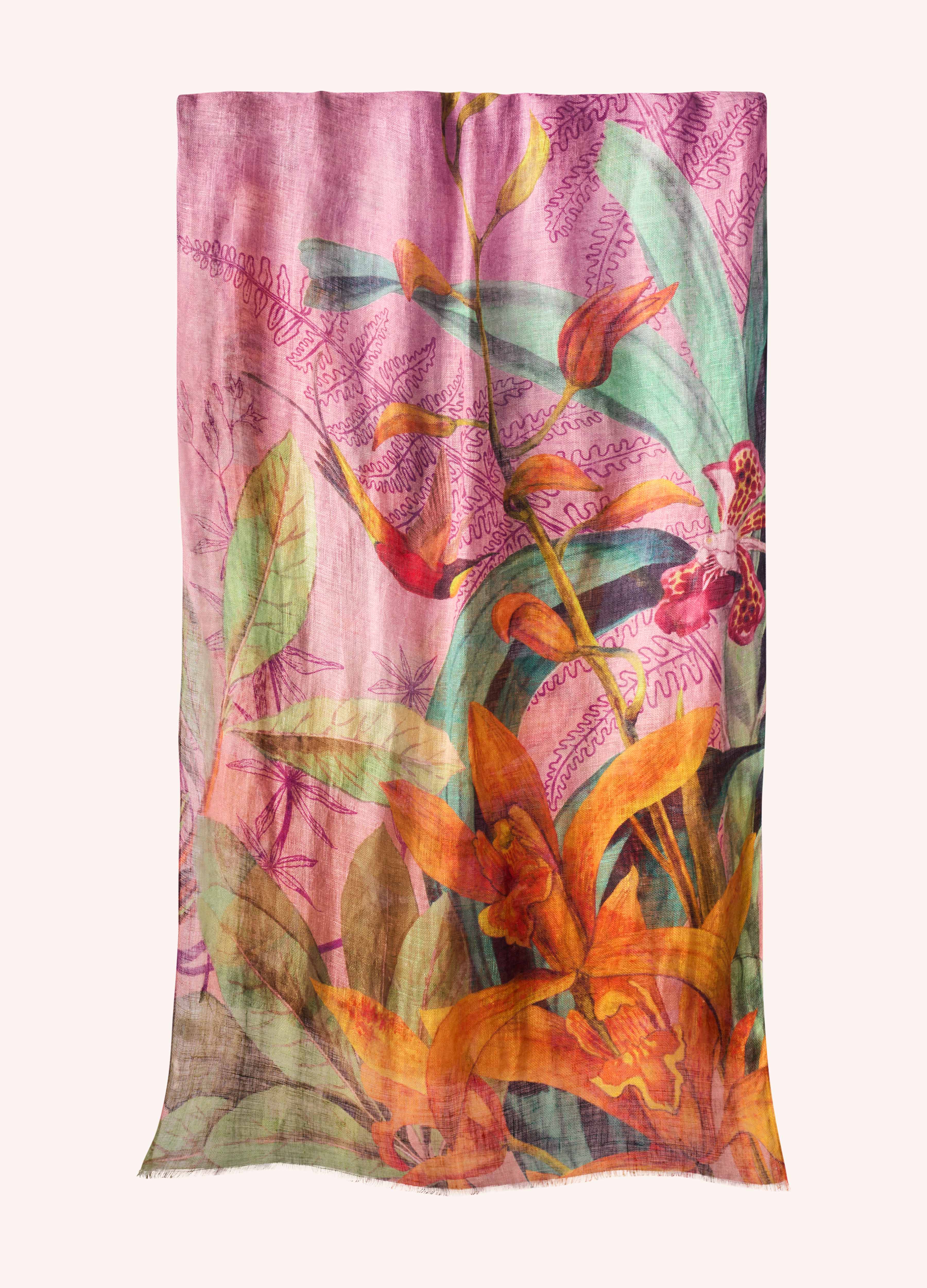 Linen/Cotton Scarf - Botany Bliss - Lavender - Image 3