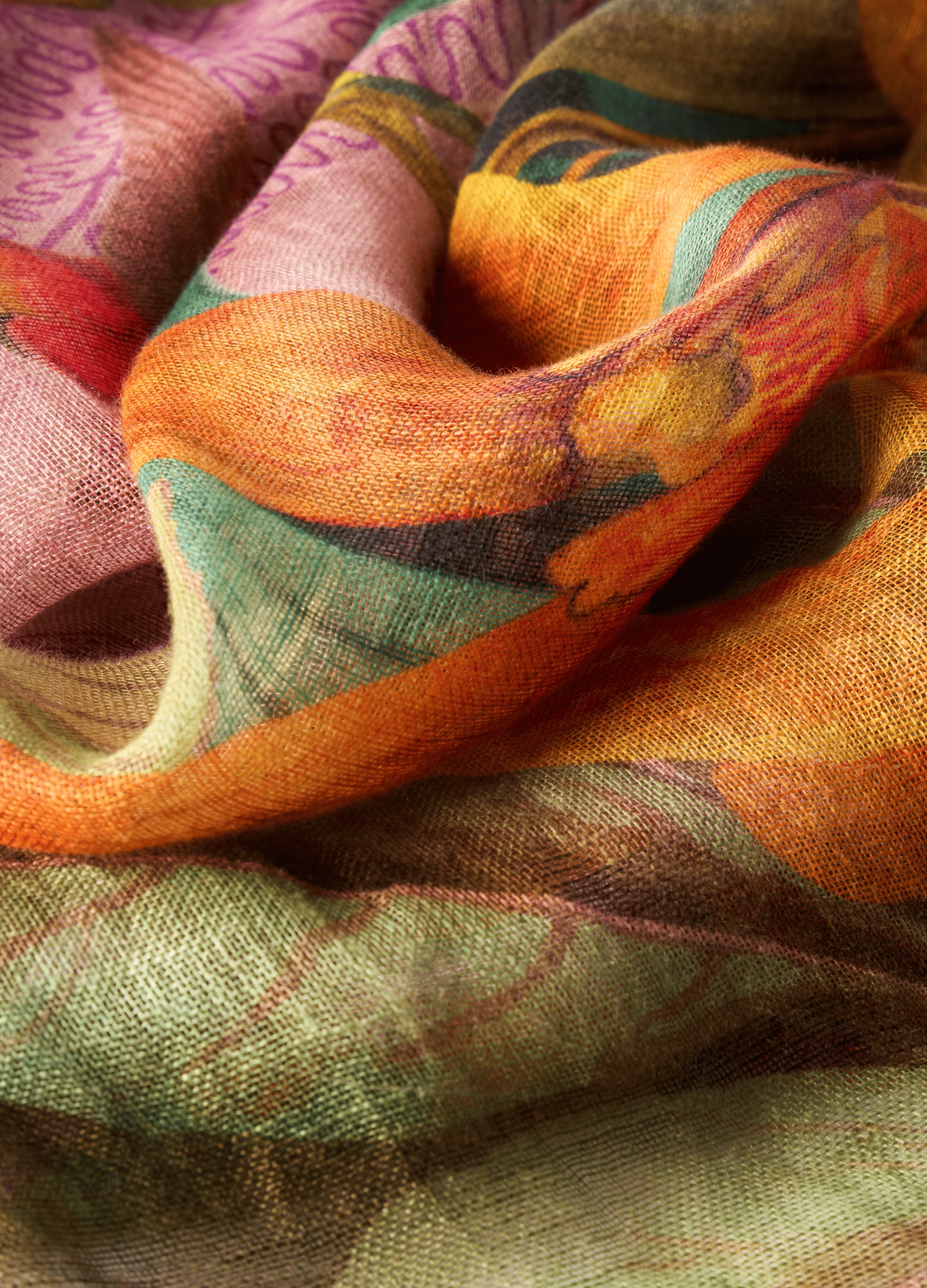 Linen/Cotton Scarf - Botany Bliss - Lavender - Image 4