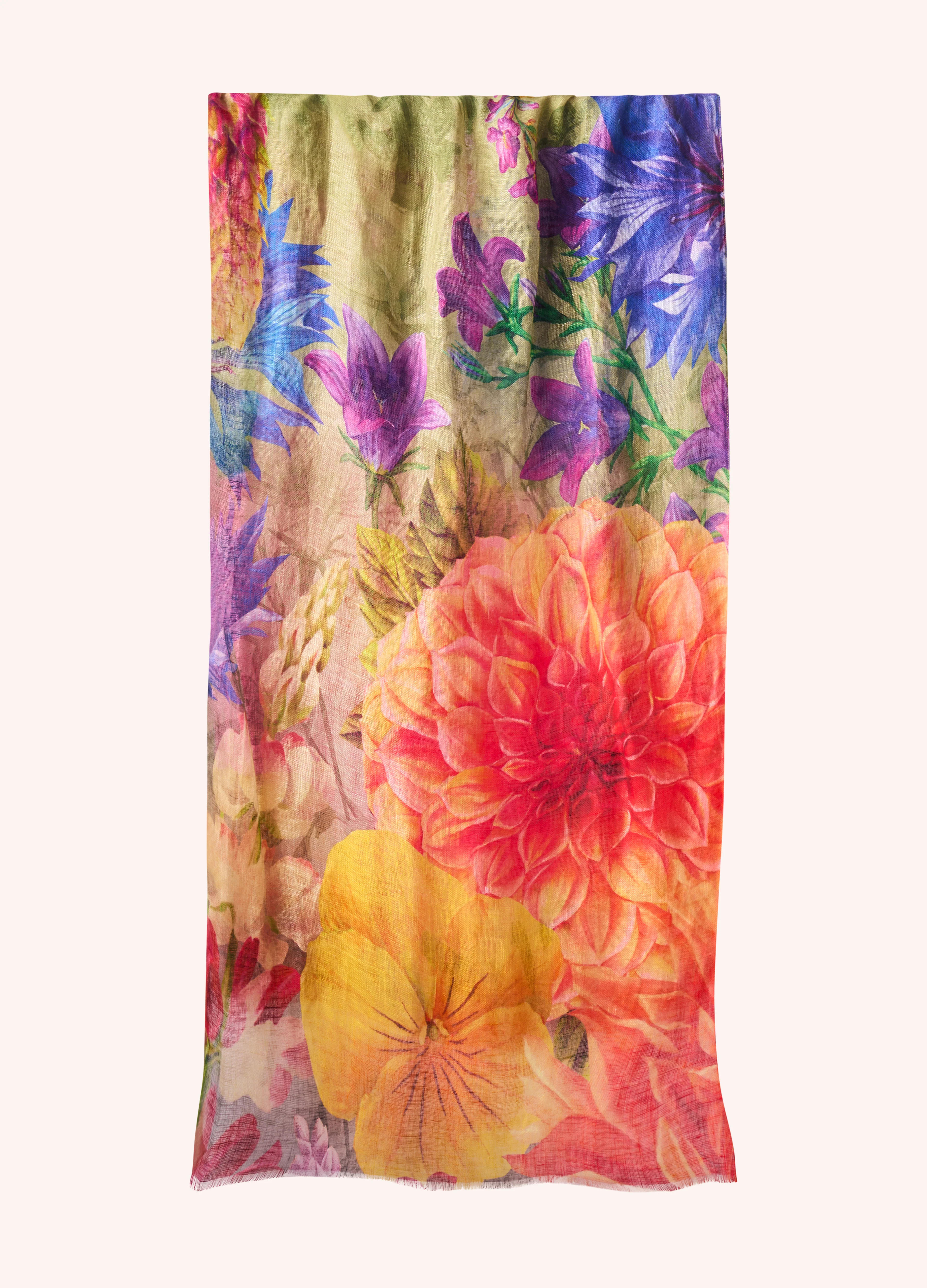 Linen/Cotton Scarf - Bountiful Blooms - Image 2
