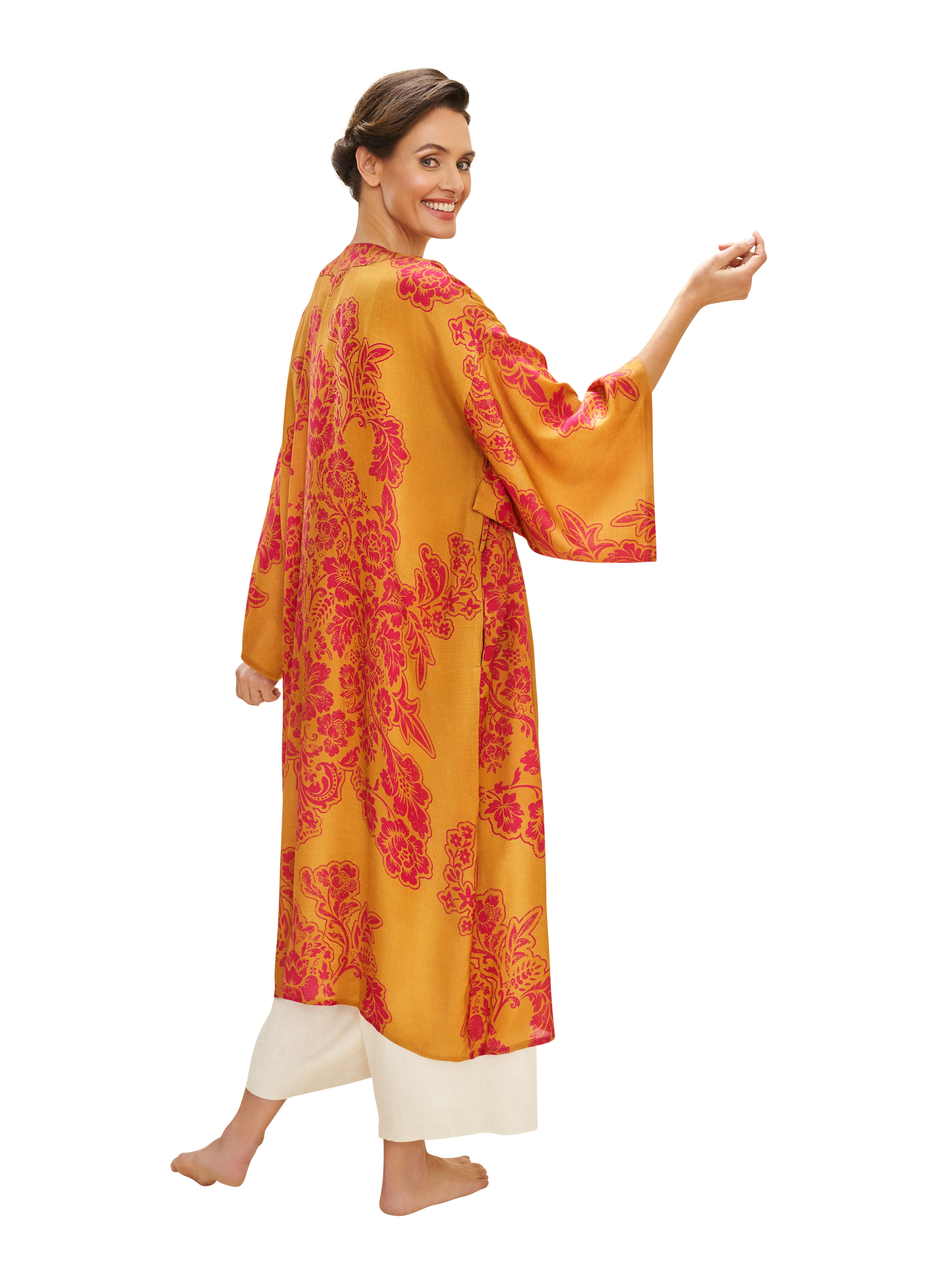 Mustard Tapestry Kimono Gown