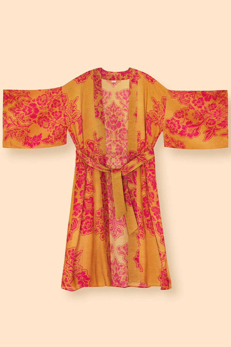 Mustard Tapestry Kimono Gown - Image 3