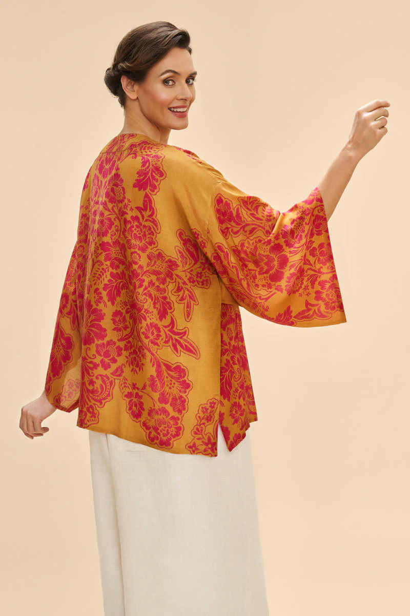 Mustard Tapestry Kimono Jacket - Image 3