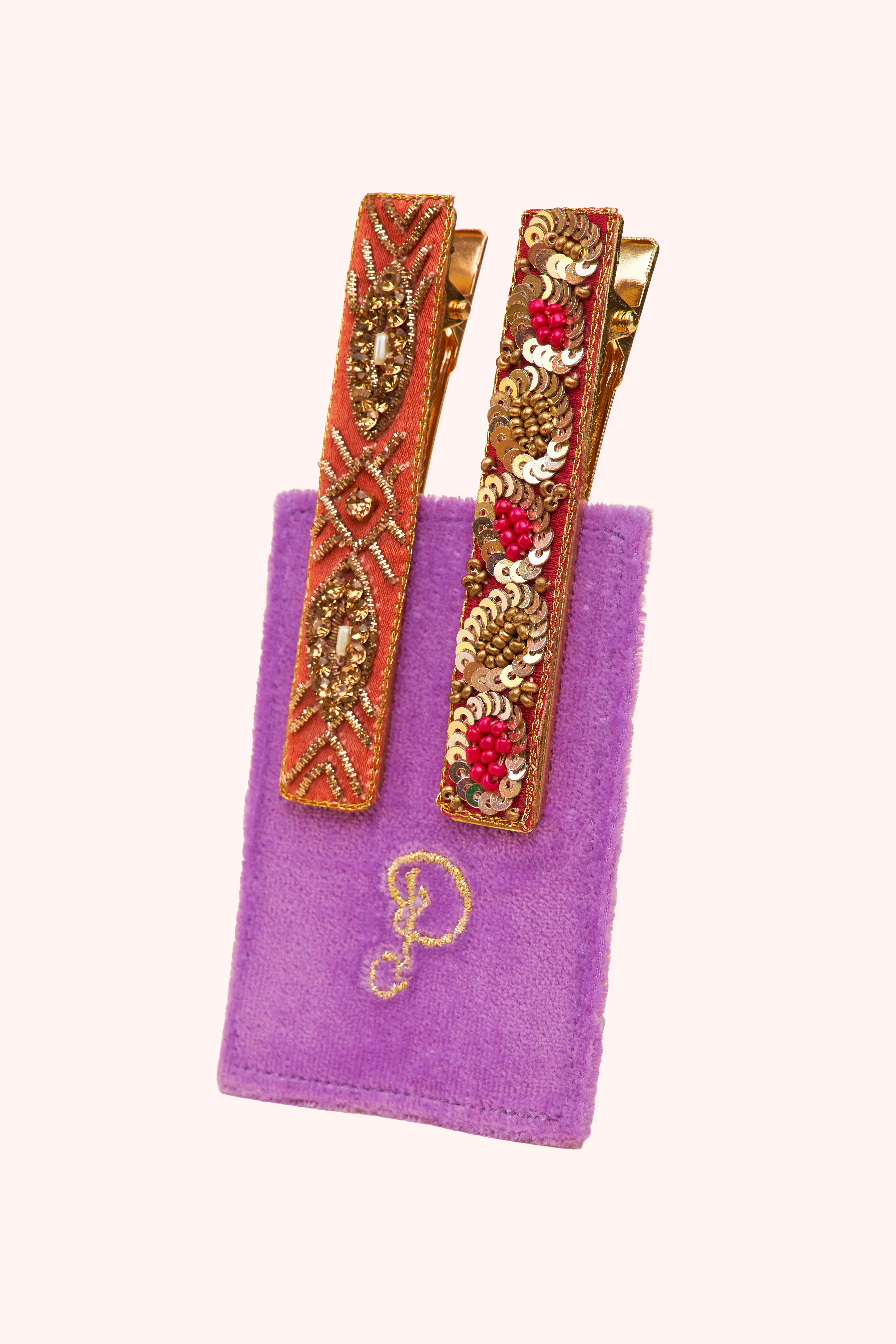 Narrow Jewelled Hair Bar (Set of 2)