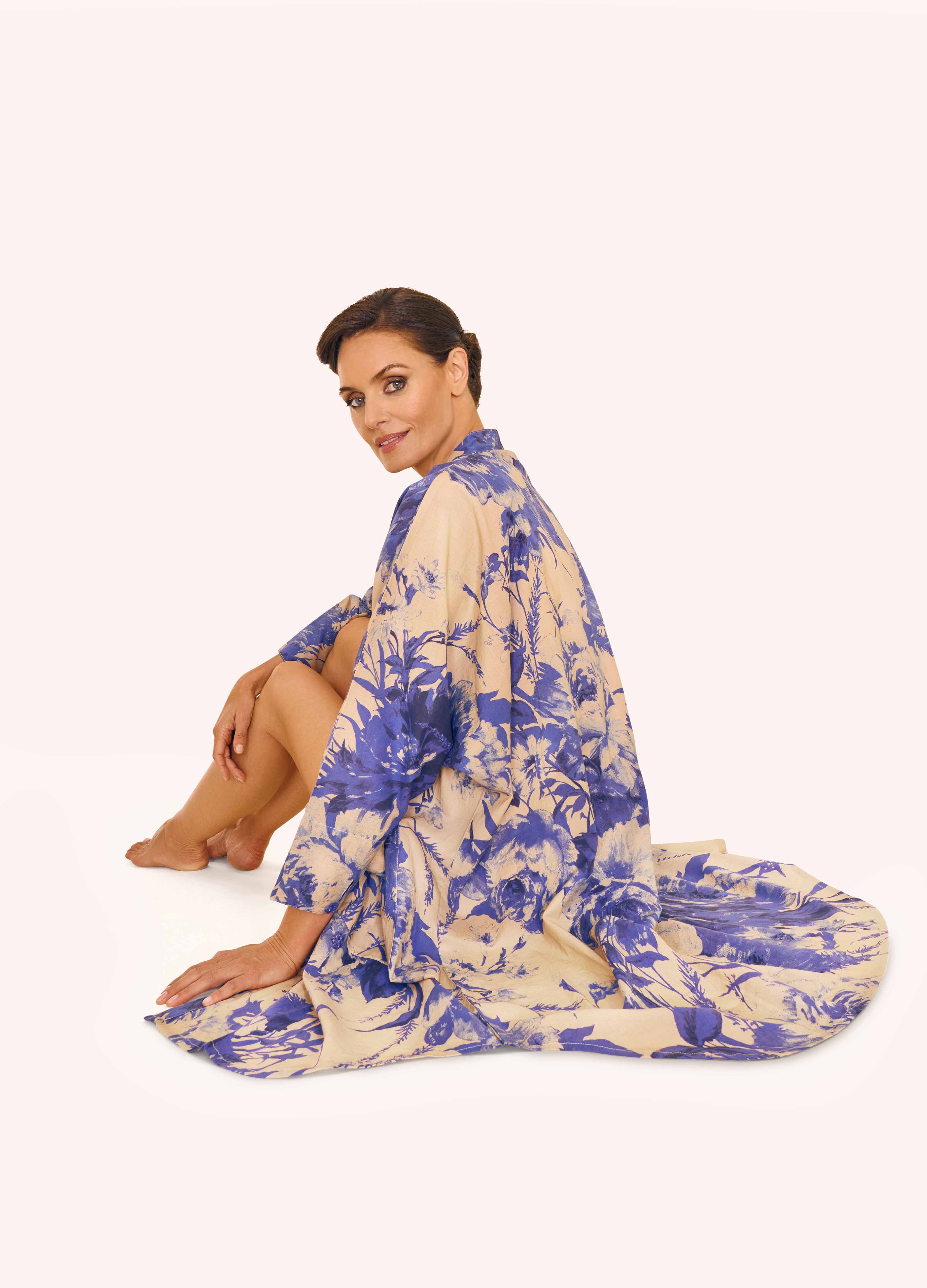 Oversized Shirt Dress - China Blue Blooms - Image 4