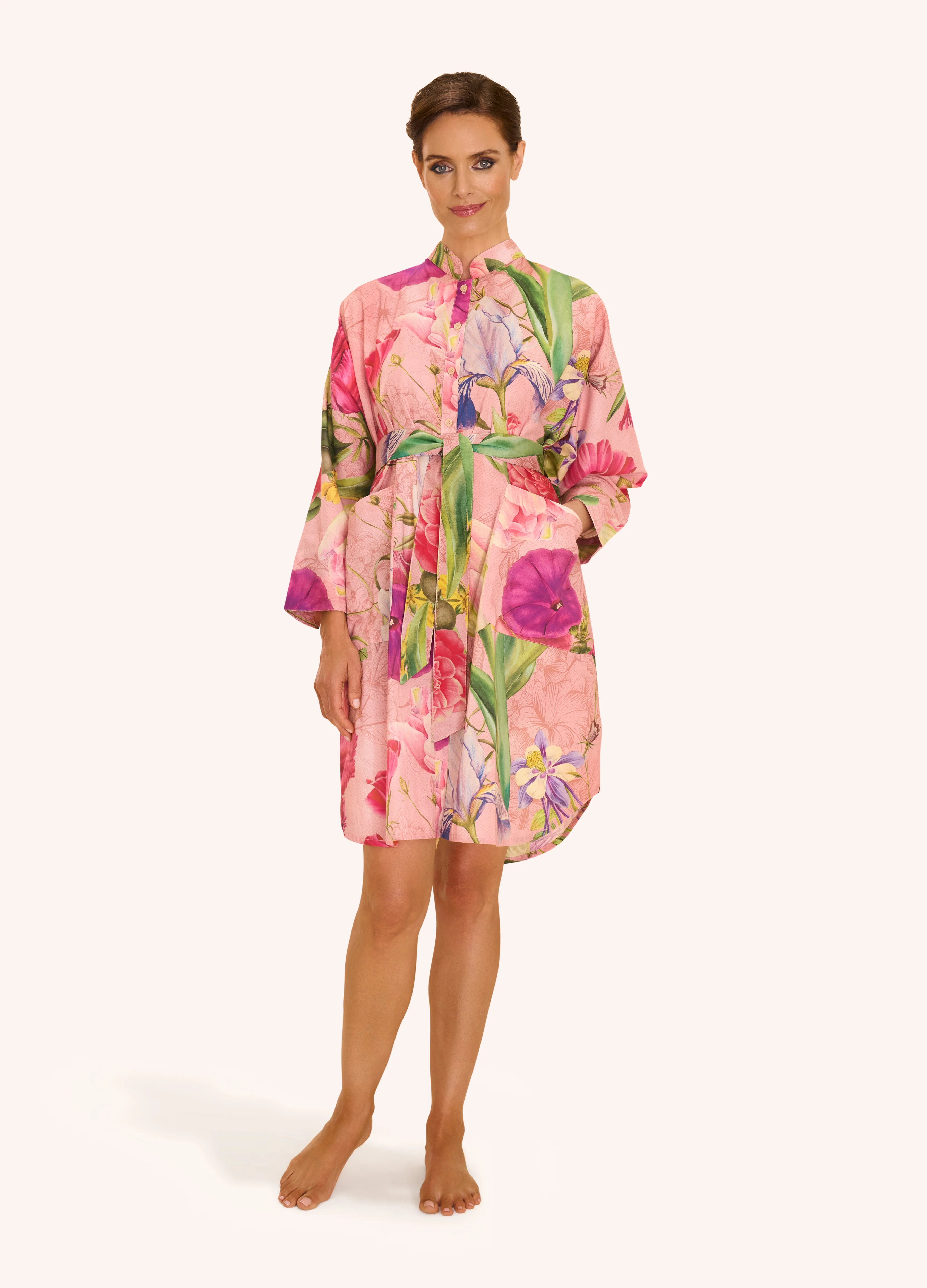 Oversized Shirt Dress - Floral Study - Petal