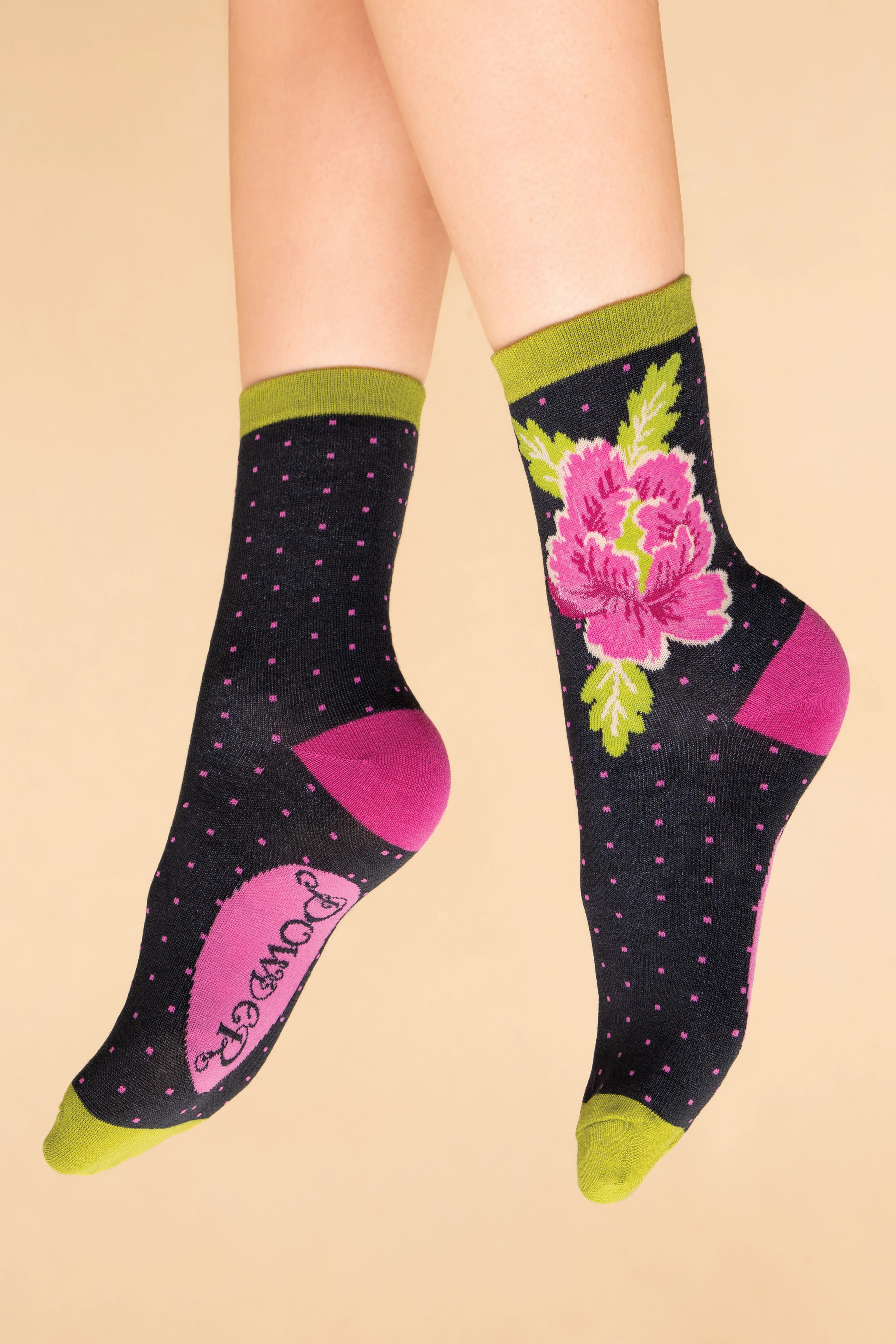 Painted Peony Ankle Socks