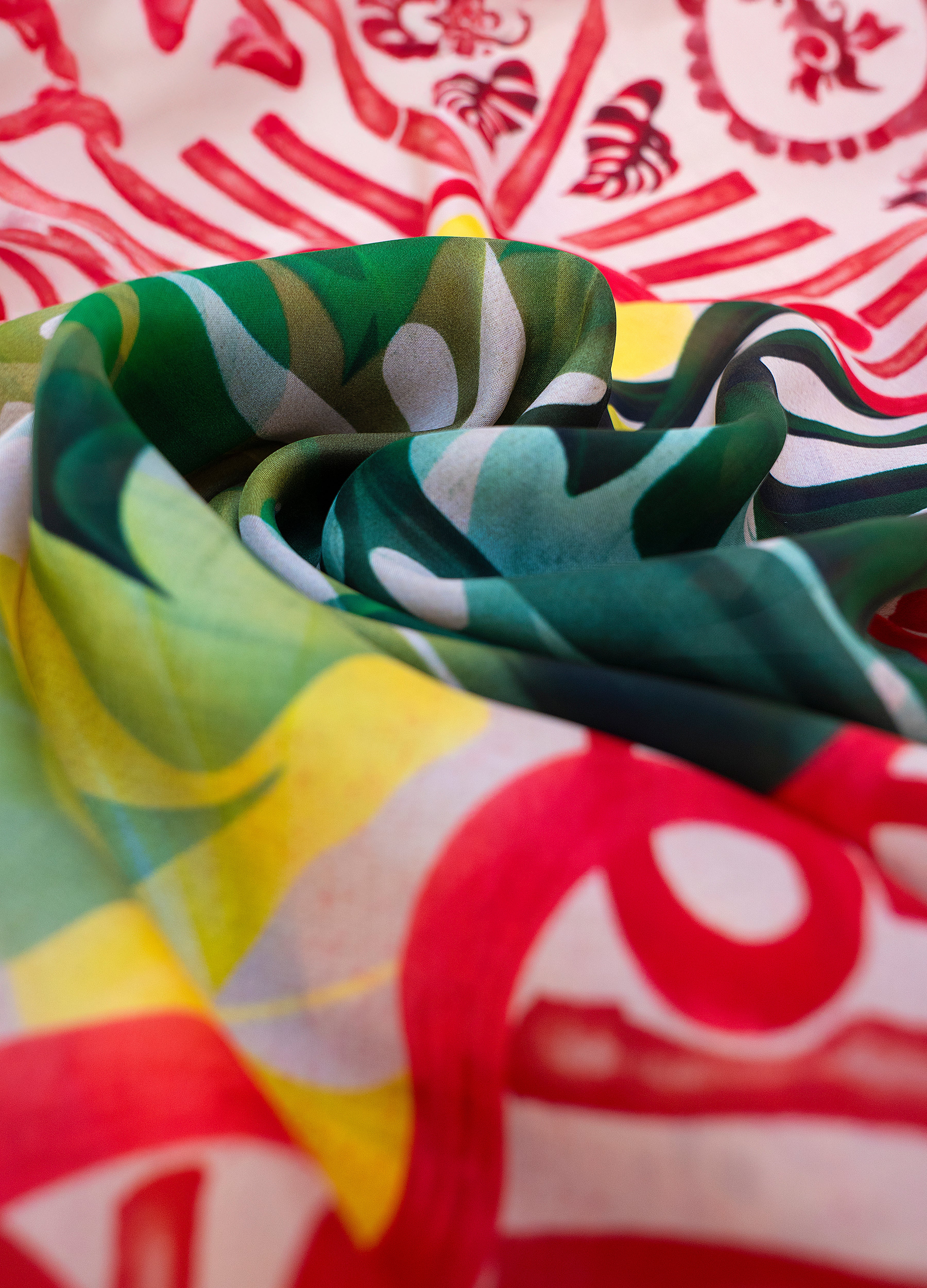 100% Silk Scarf - Exotic Leaves - Image 5