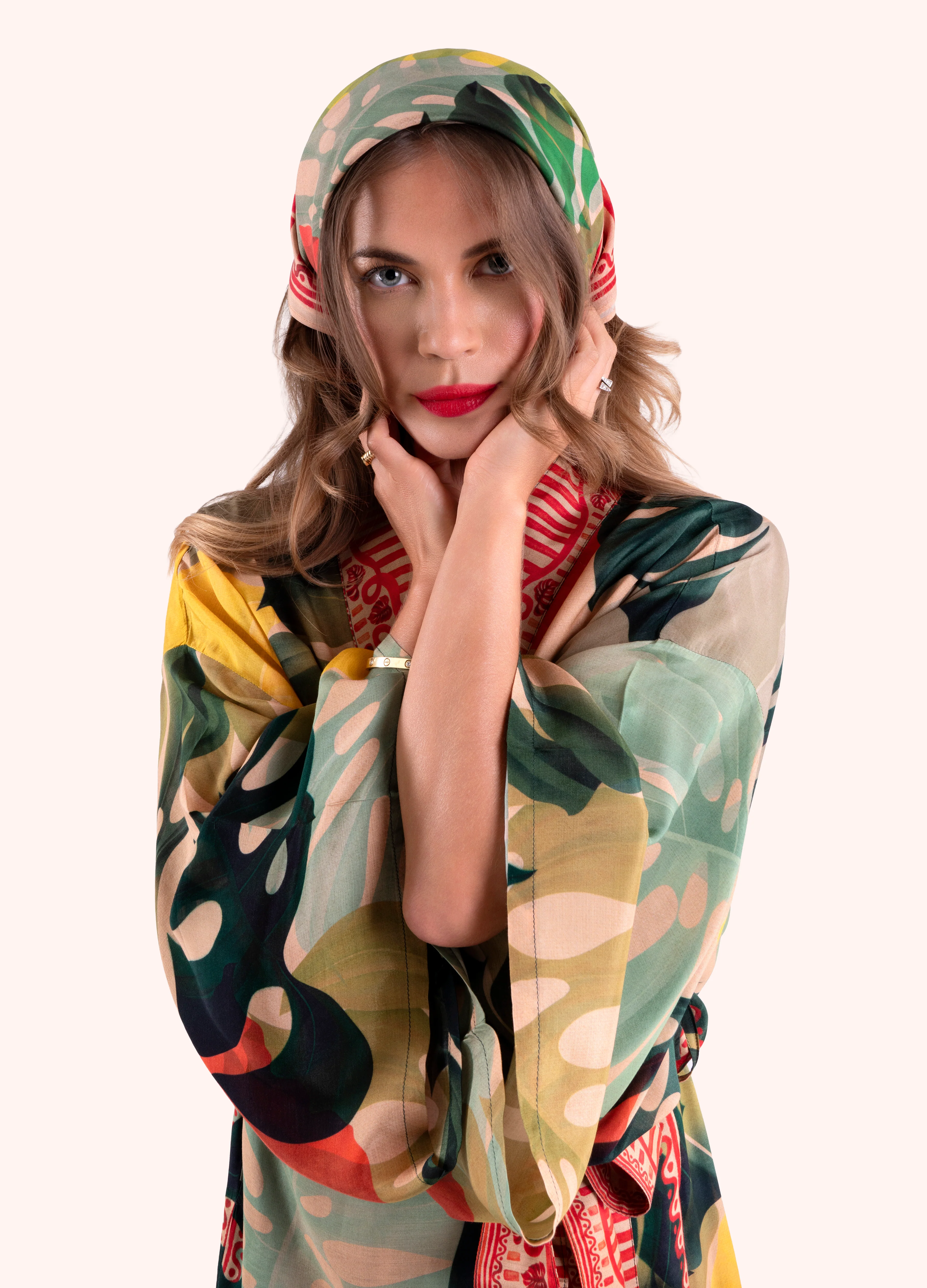 100% Silk Scarf - Exotic Leaves - Image 7