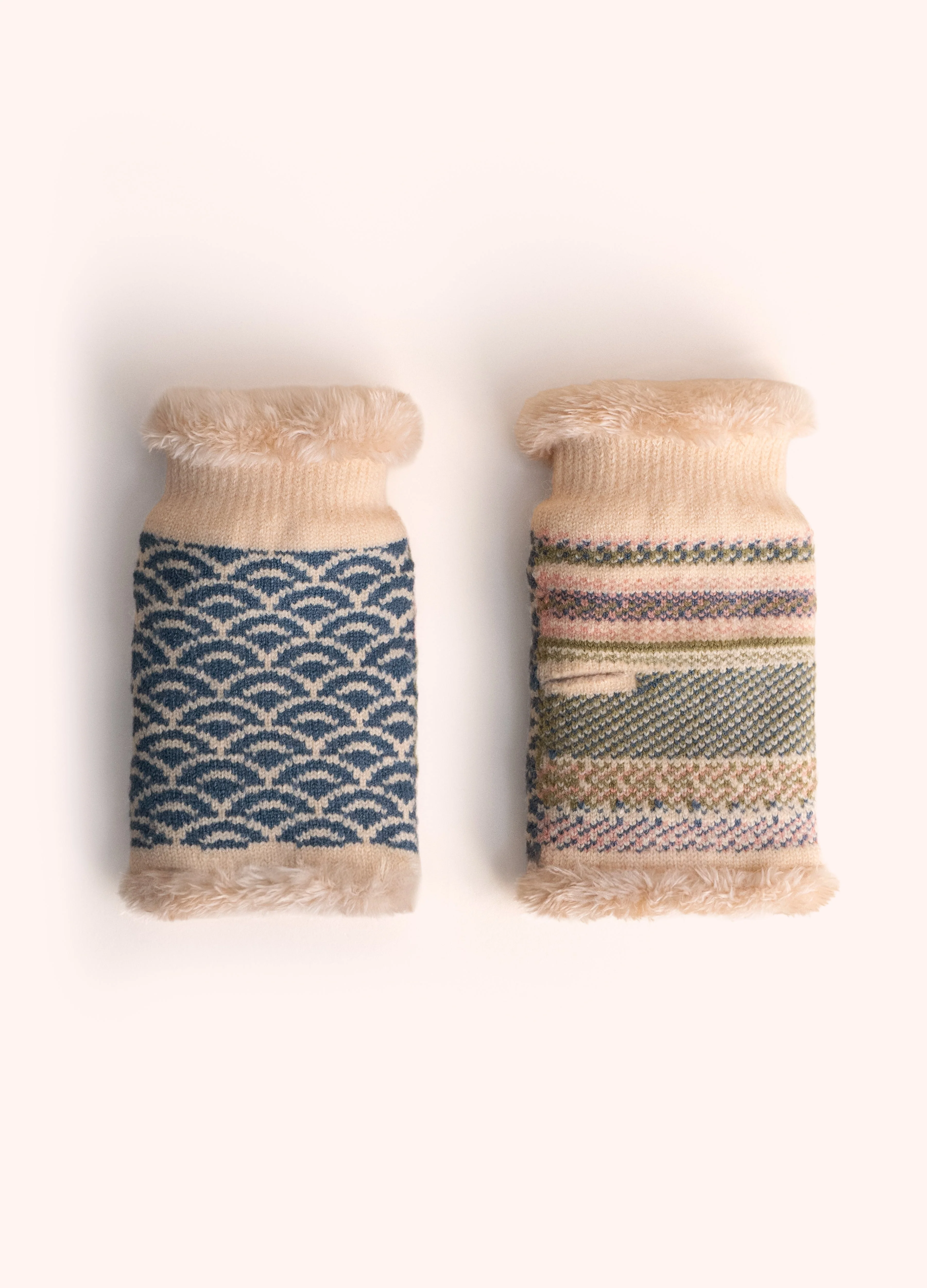 *AW26* Agatha Wrist Warmers, Denim Mix