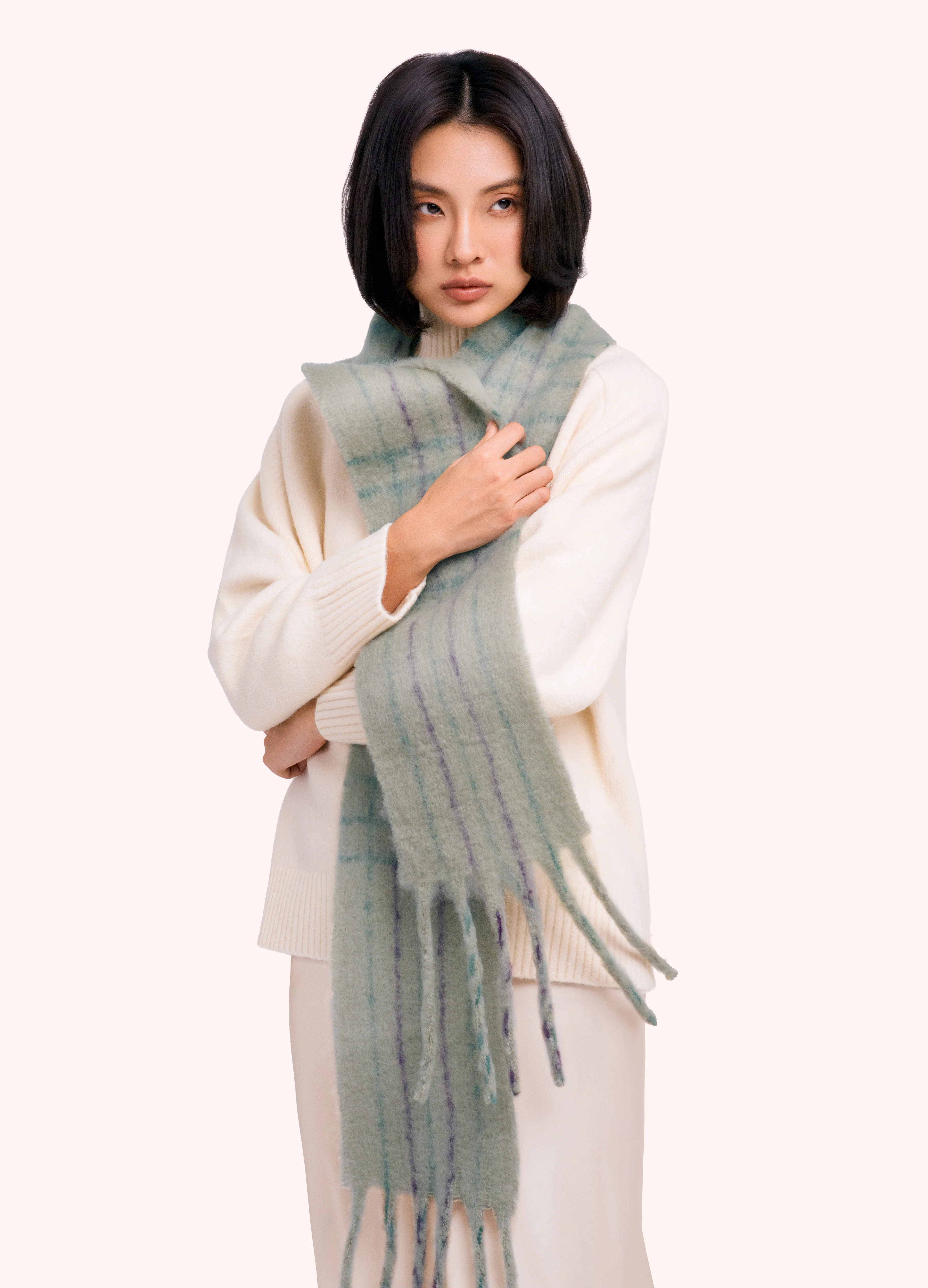 *AW26* Angelica Cosy Scarf, Soft Green