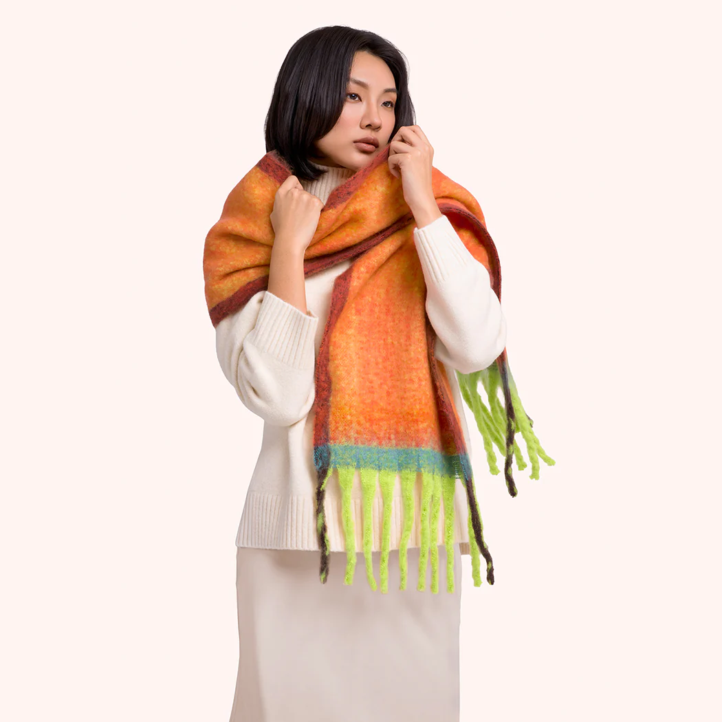 *AW26* Aria Cosy Scarf, Tangerine Mix