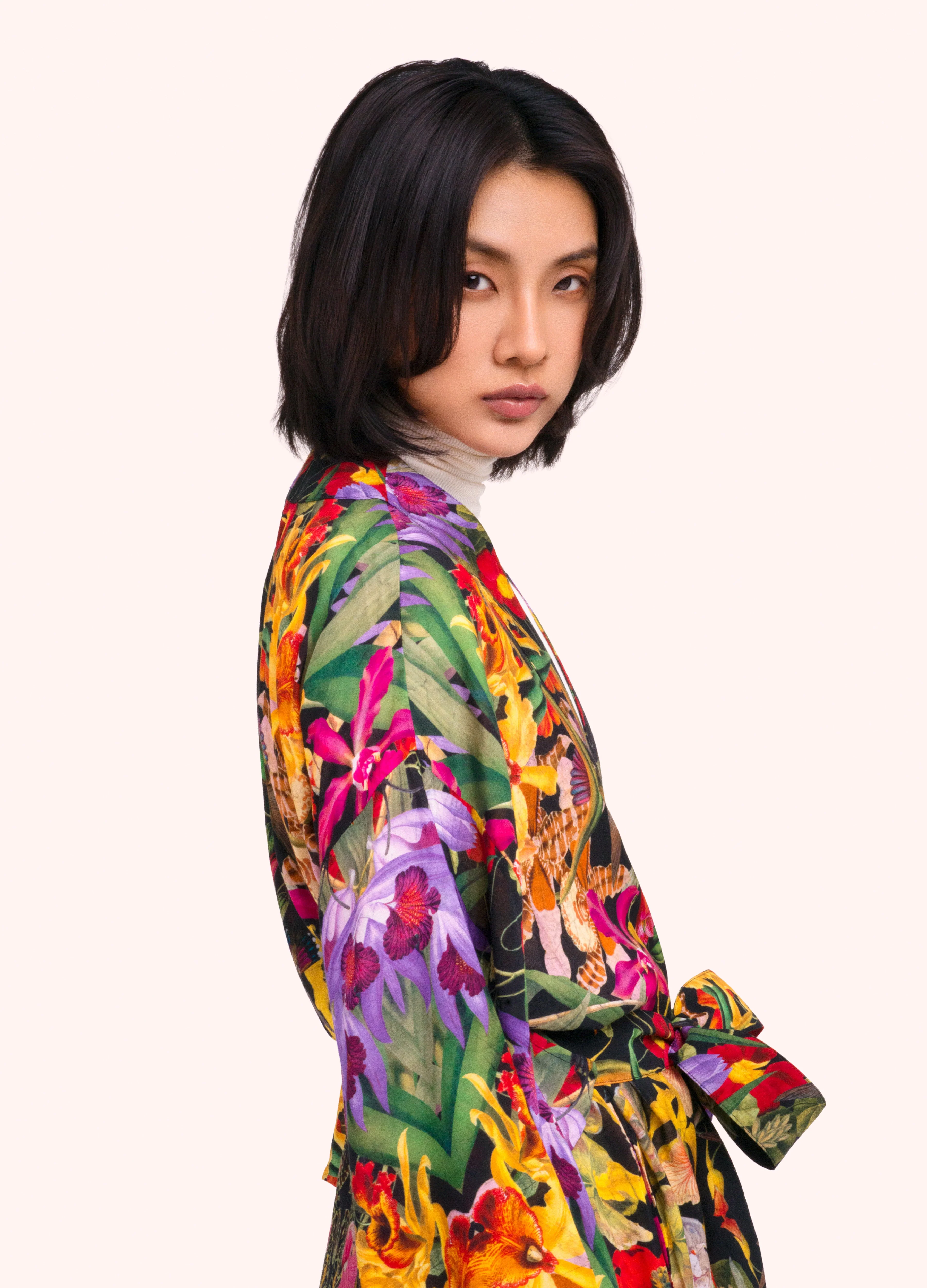 *AW26* Botanical Kaleidoscope Long Kimono Gown - Image 2