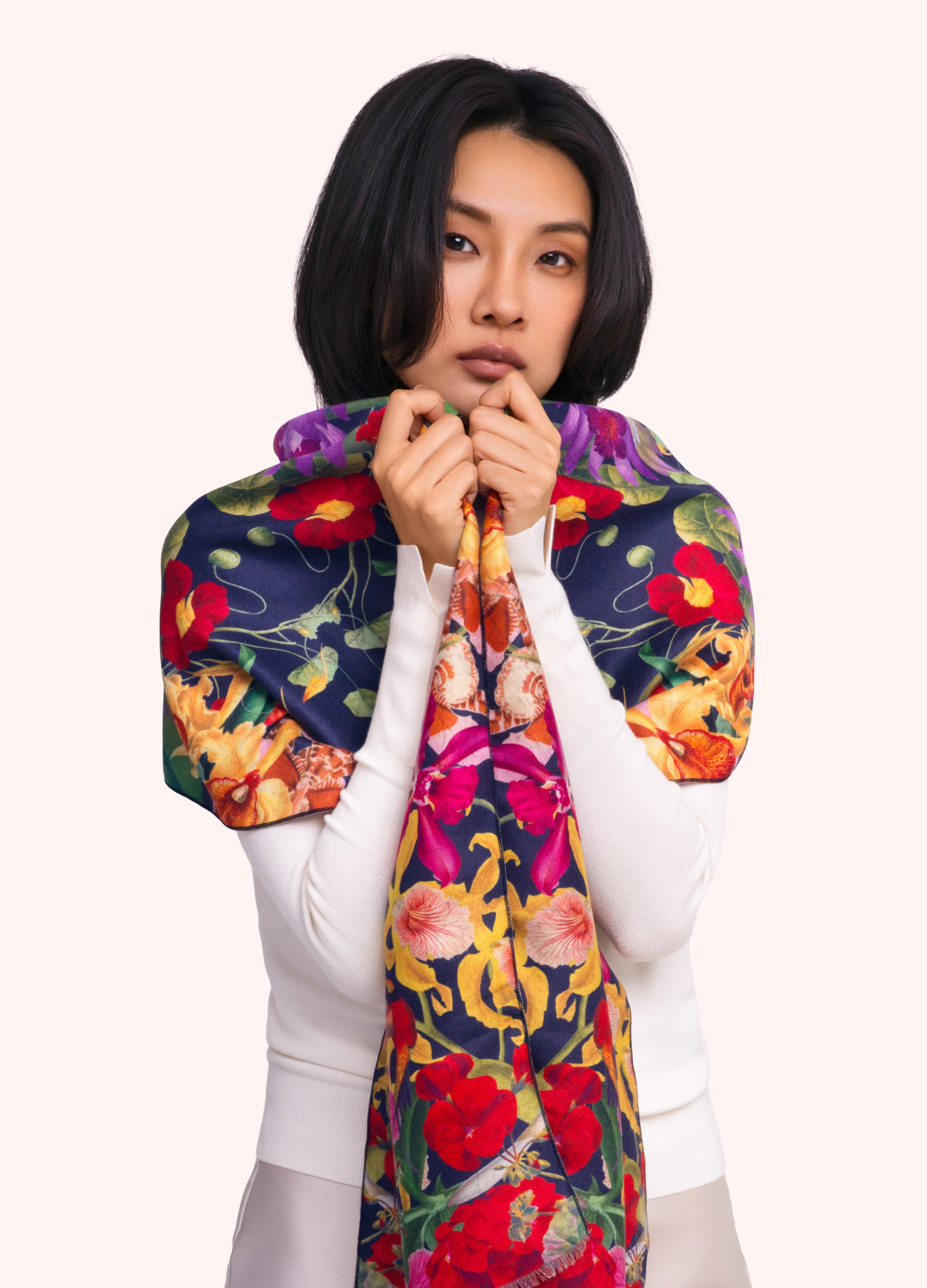 *AW26* Botanical Kaleidoscope Lux Print Scarf