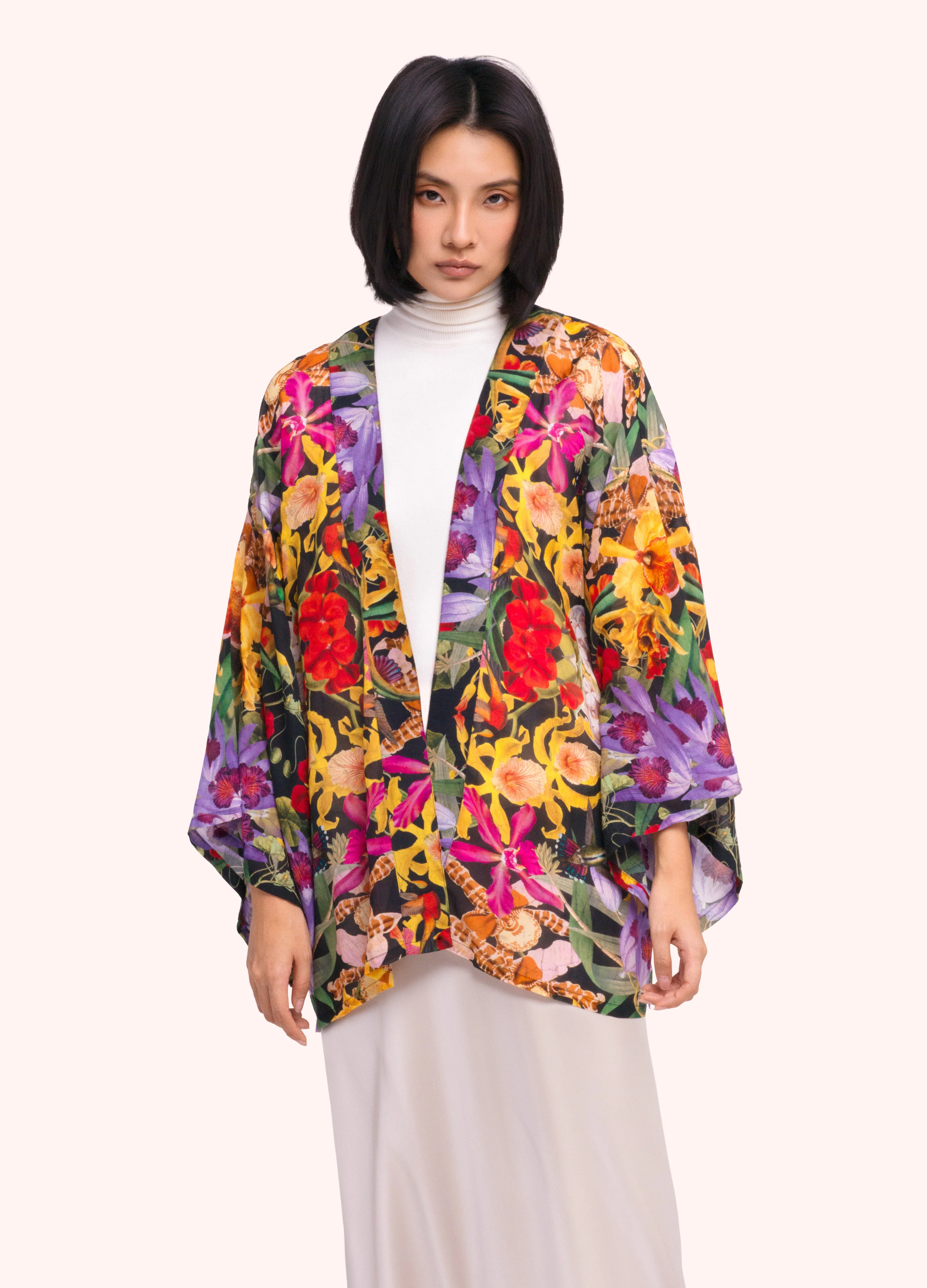 *AW26* Botanical Kaleidoscope Short Kimono Jacket