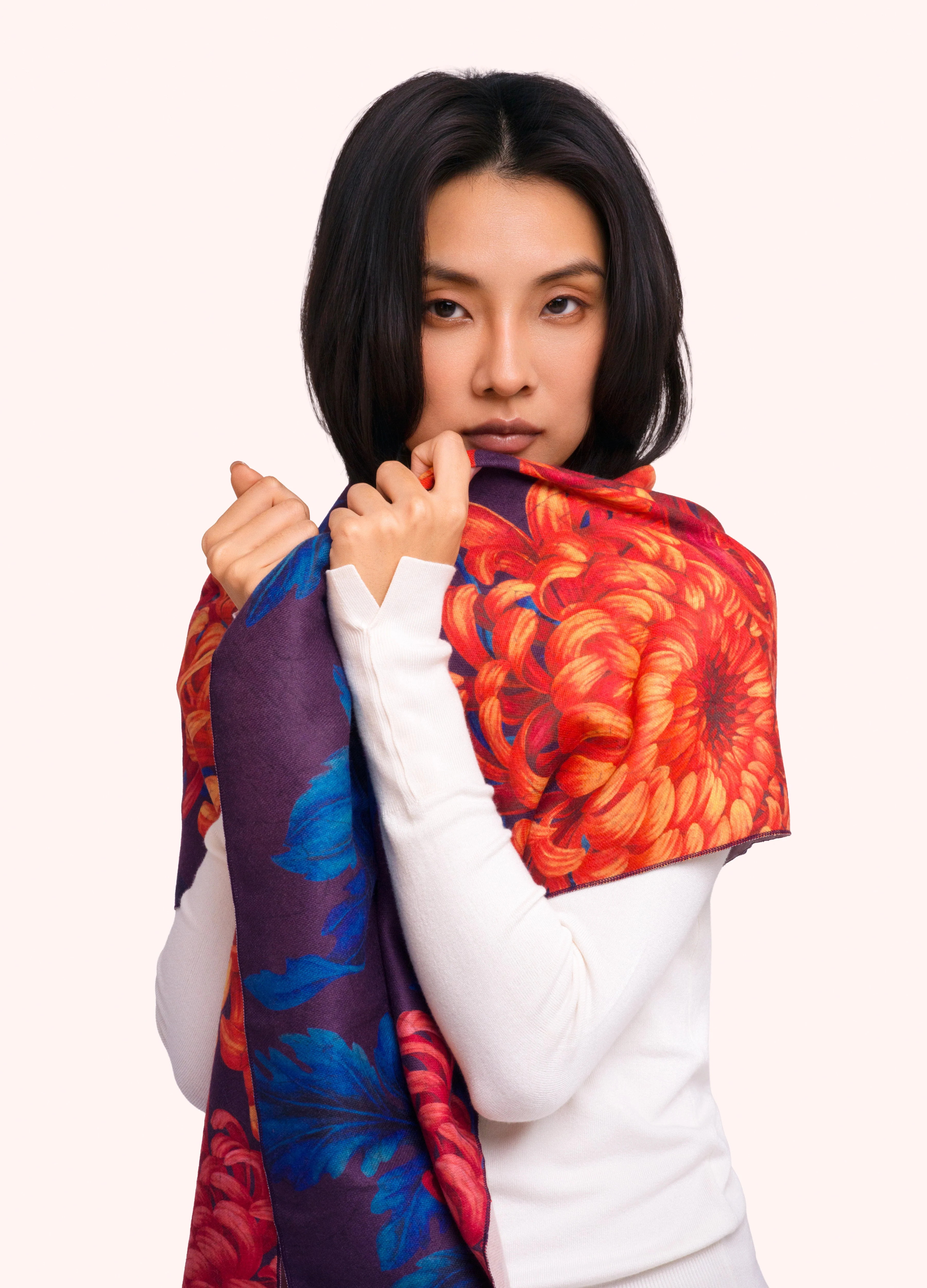 *AW26* Chrystanthemum Lux Print Scarf