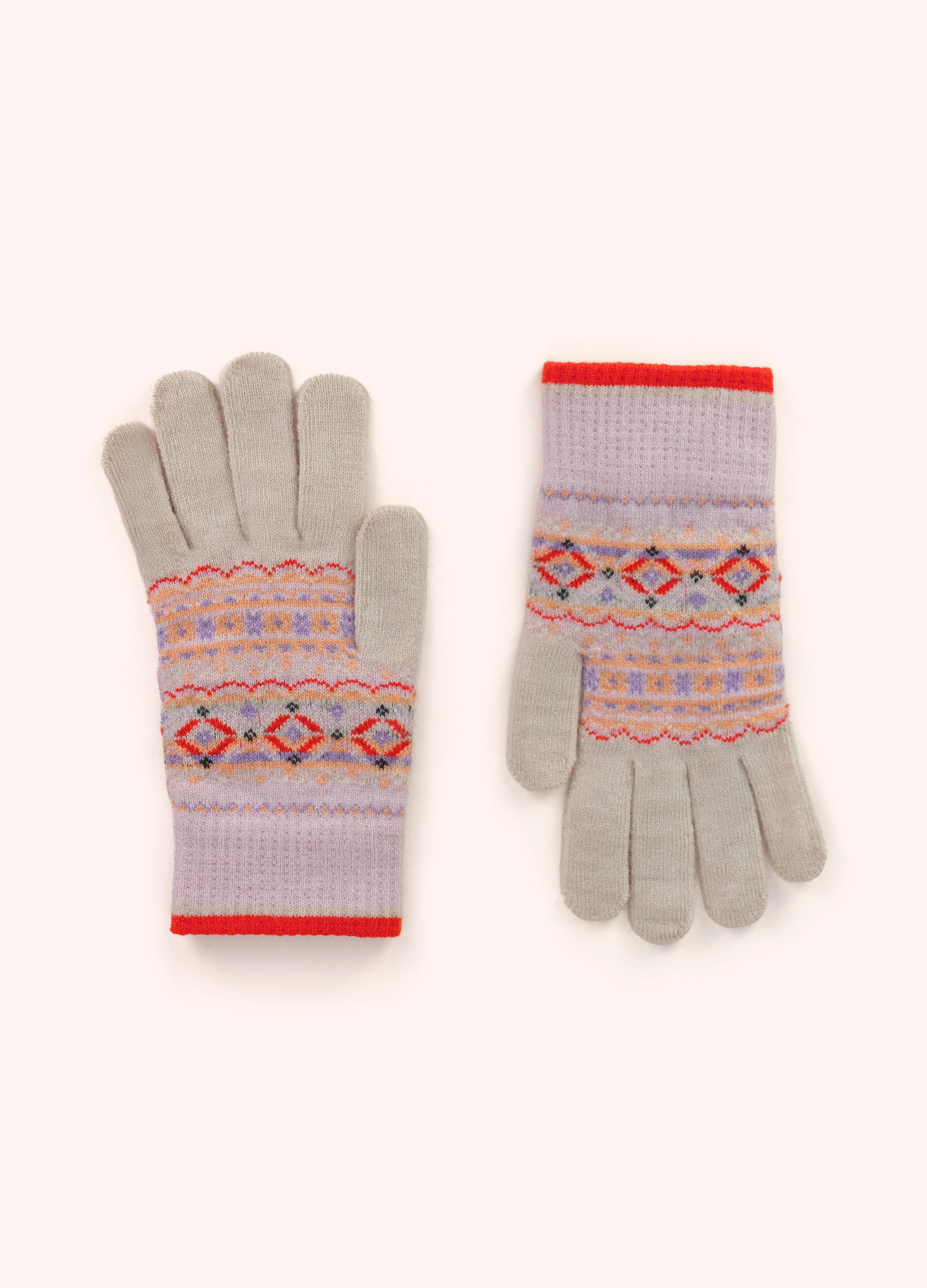 *AW26* Fair Isle Gloves, Cream Mix