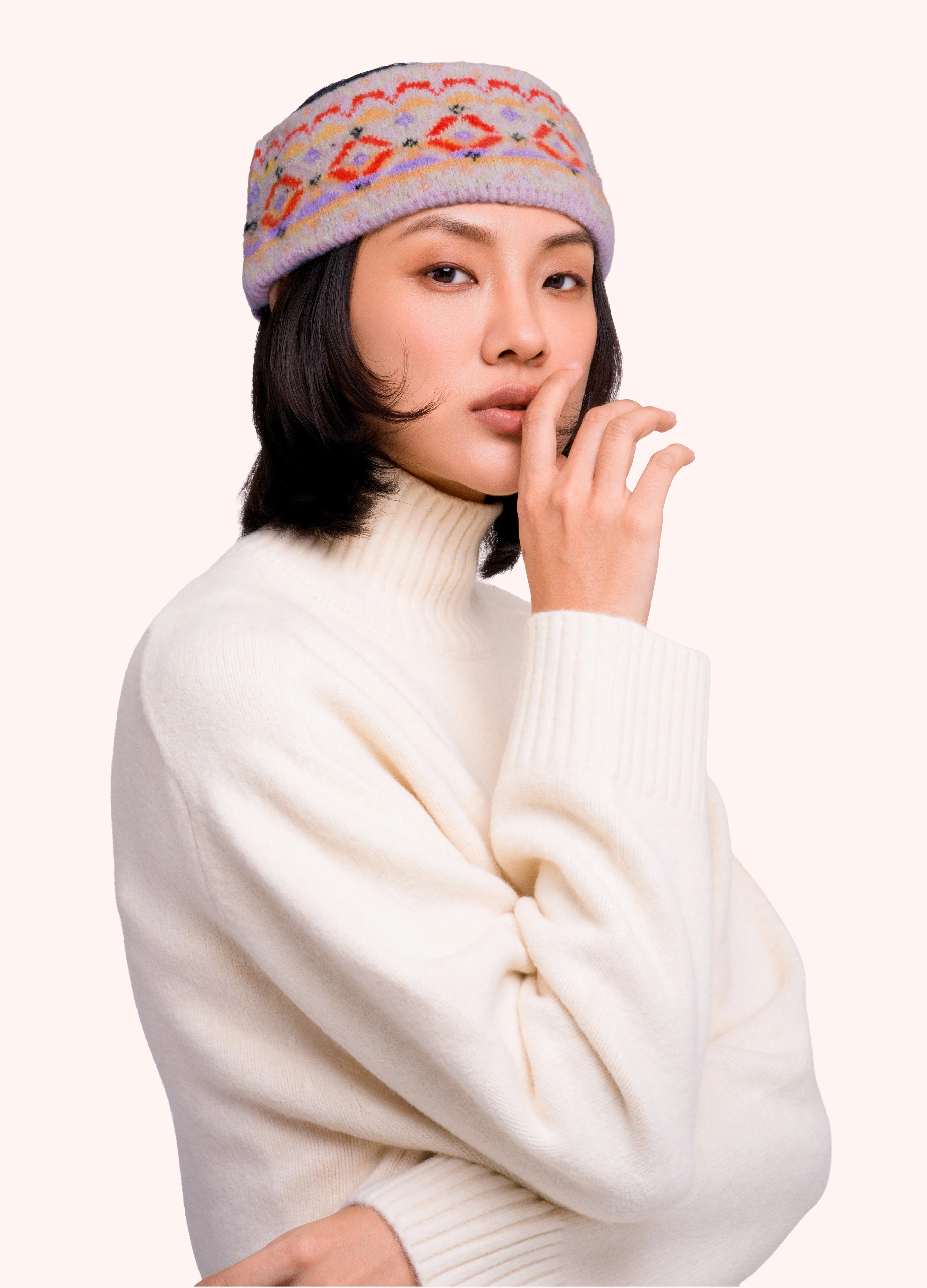 *AW26* Fair Isle Headband, Cream Mix