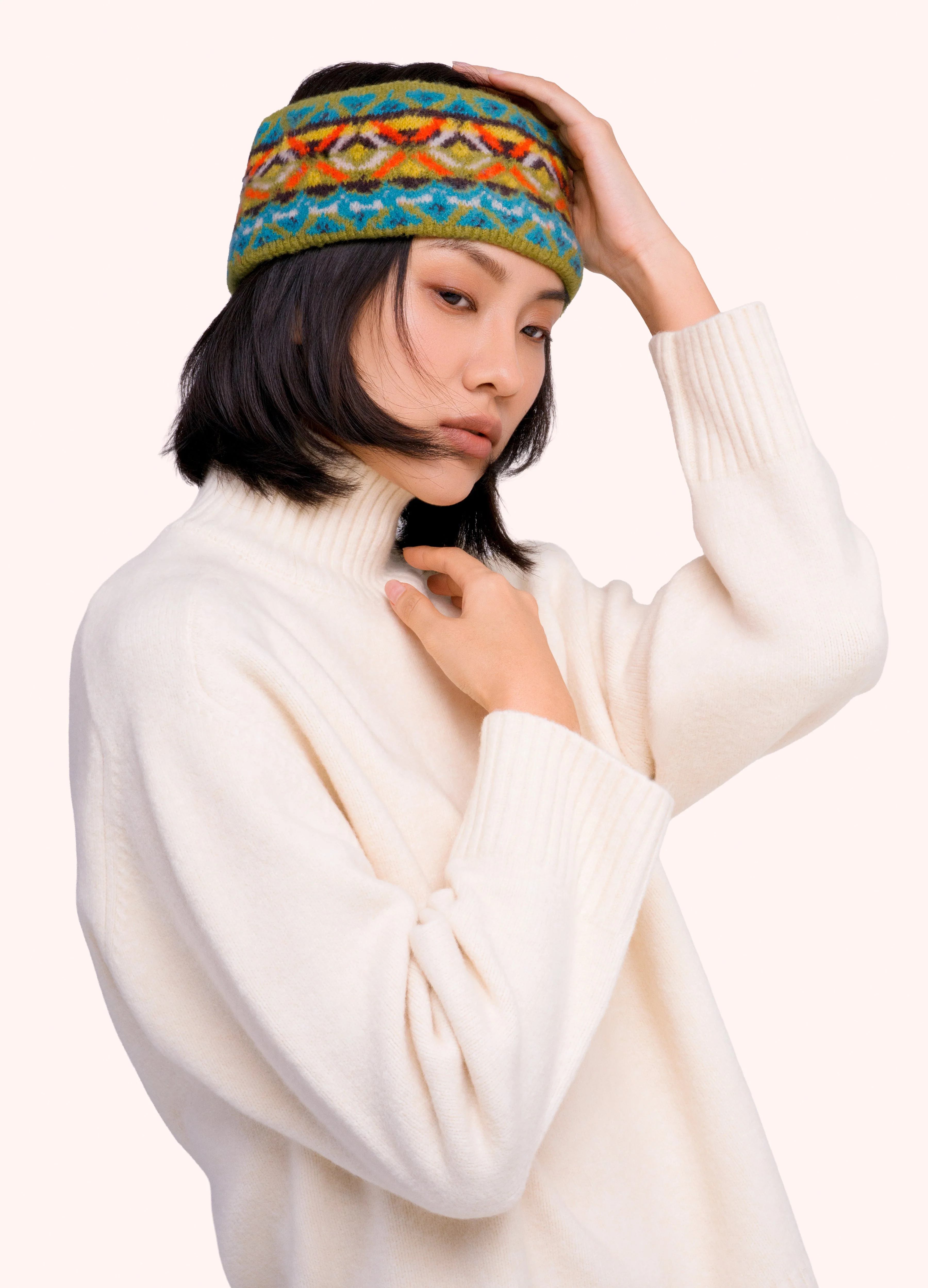 *AW26* Fair Isle Headband, Teal Mix