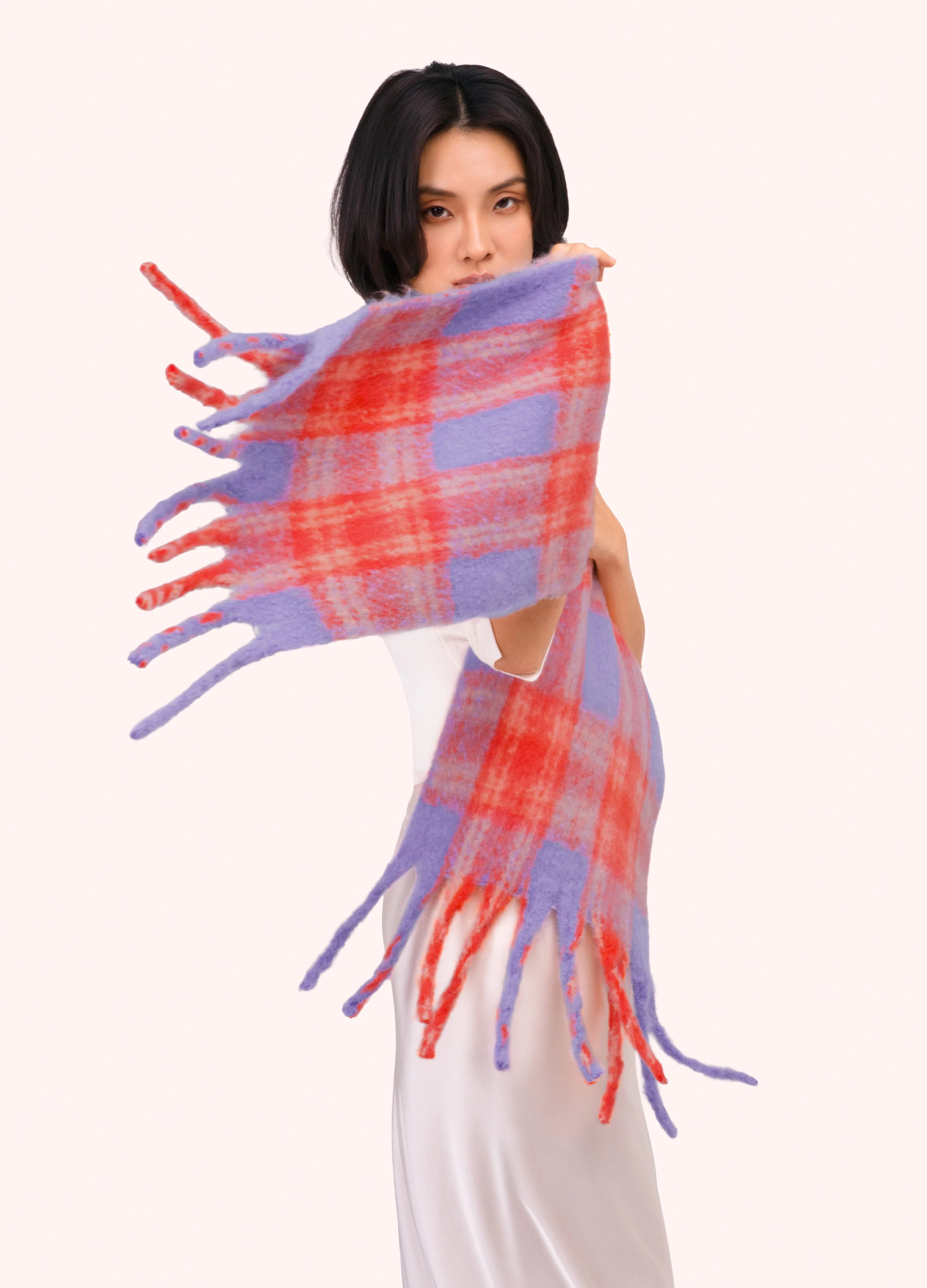 *AW26* Flora Cosy Scarf, Tangerine Mix - Image 2