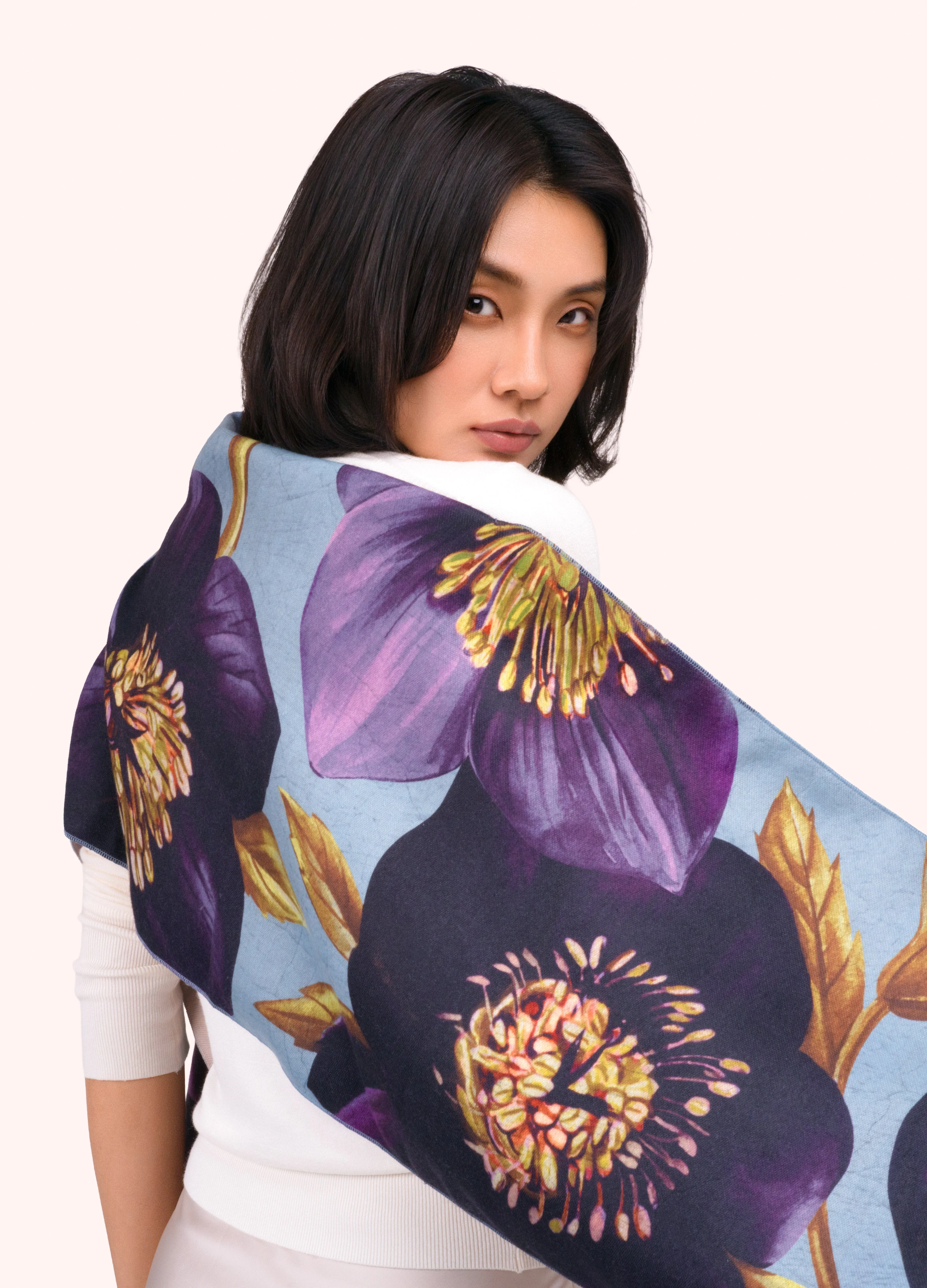 *AW26* Hellebore Lux Print Scarf - Image 4