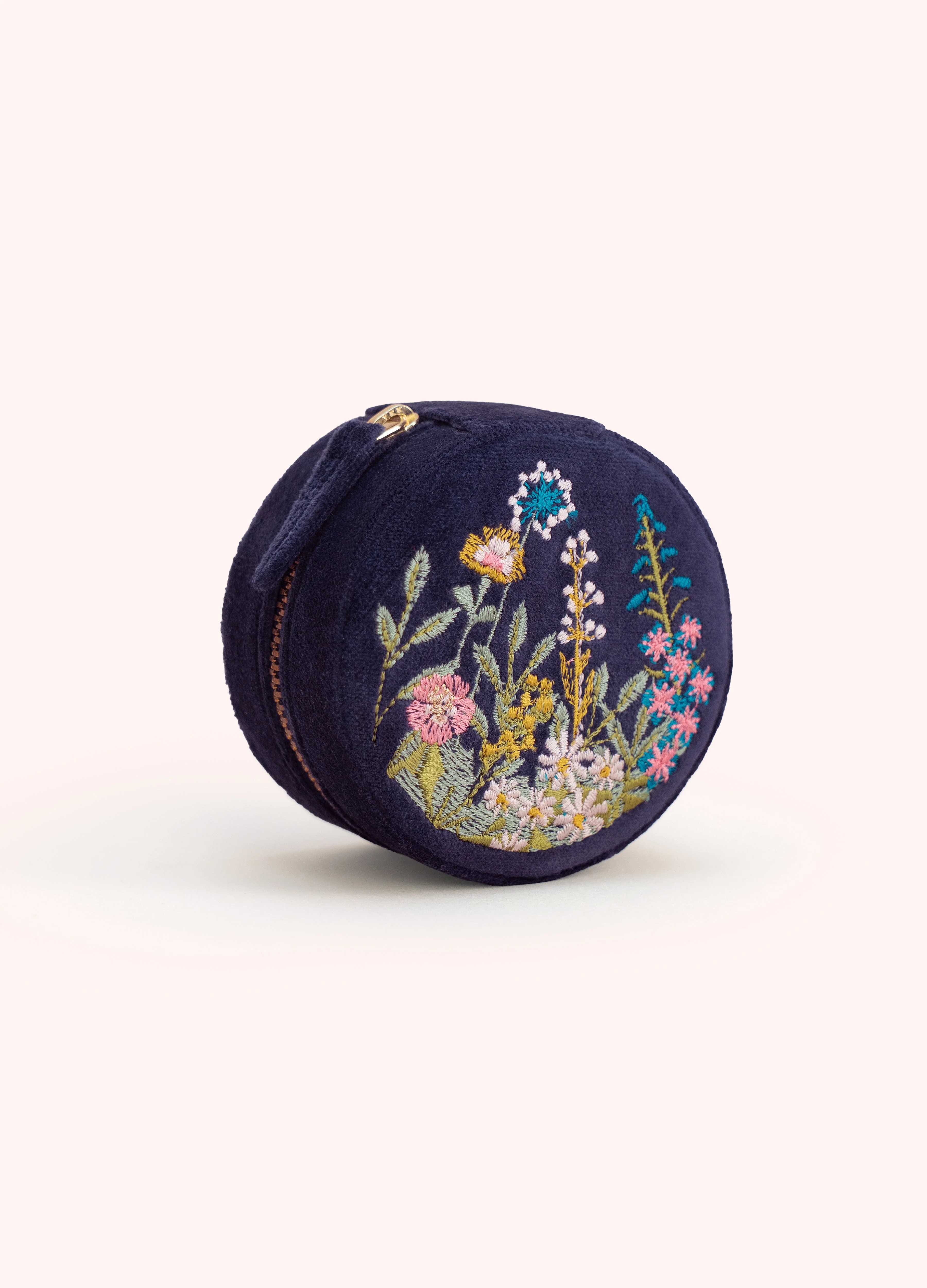 *AW26* Round Jewellery Box - Navy Floral - Image 3